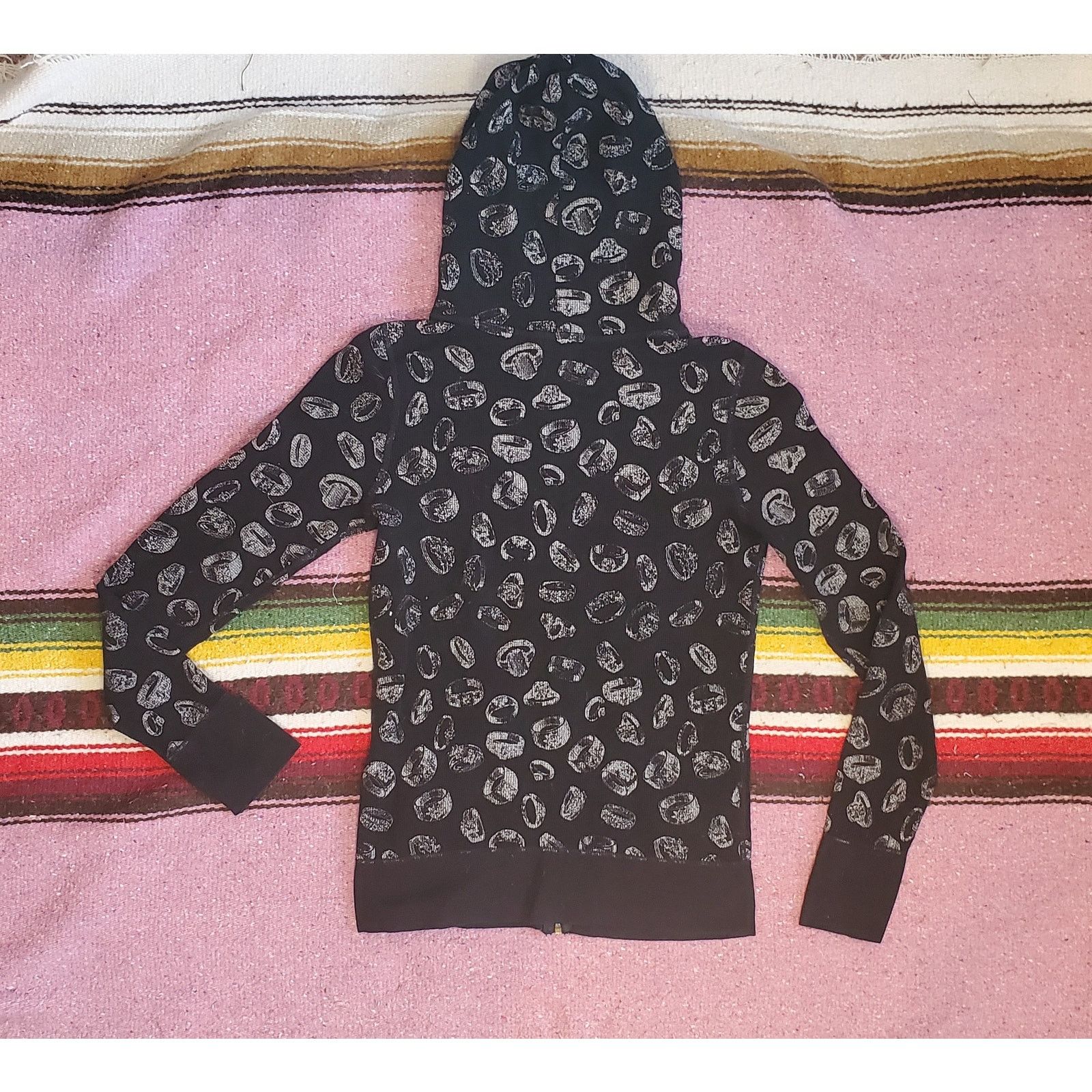 Juicy Couture Rare Y2K Vintage Juicy Monogram Diamond Ring Black Hoodie M Size US M / EU 48-50 / 2 - 4 Thumbnail