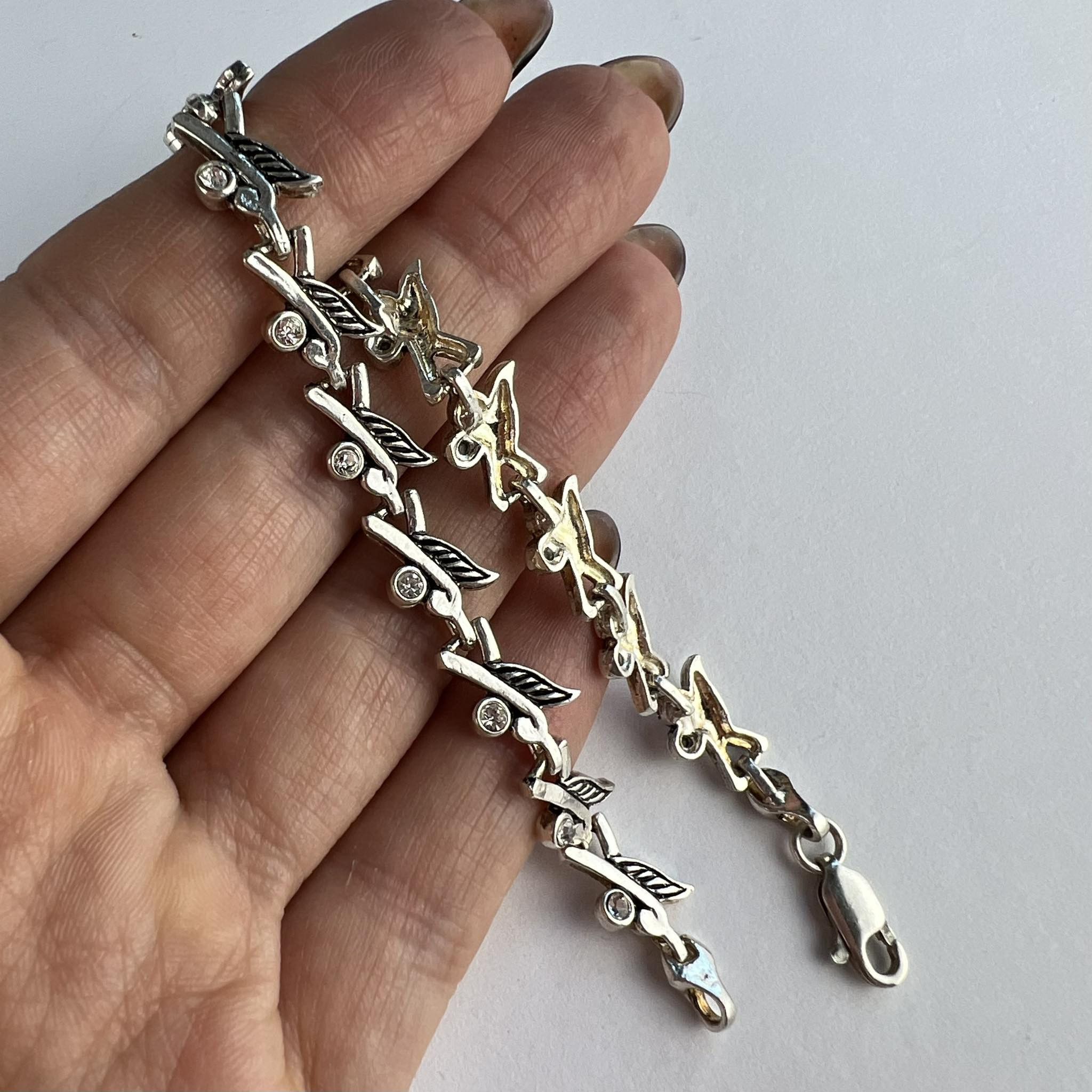 Vintage Vintage Sterling Silver 925 Chain Bracelet Marked 12.3 gr Size ONE SIZE - 3 Thumbnail
