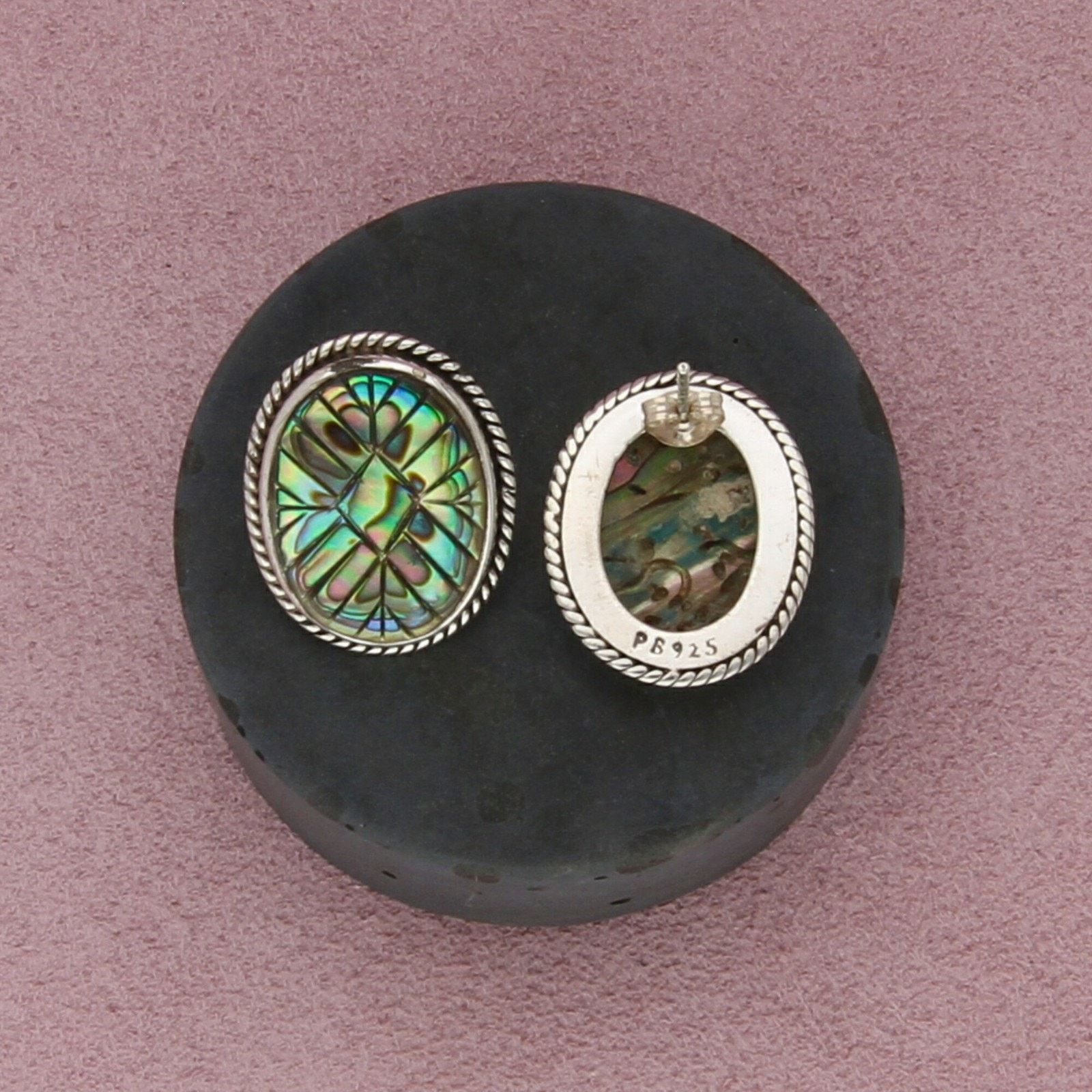 Sterling Silver peyote bird sterling silver carved abalone post earrings Size ONE SIZE - 2 Thumbnail