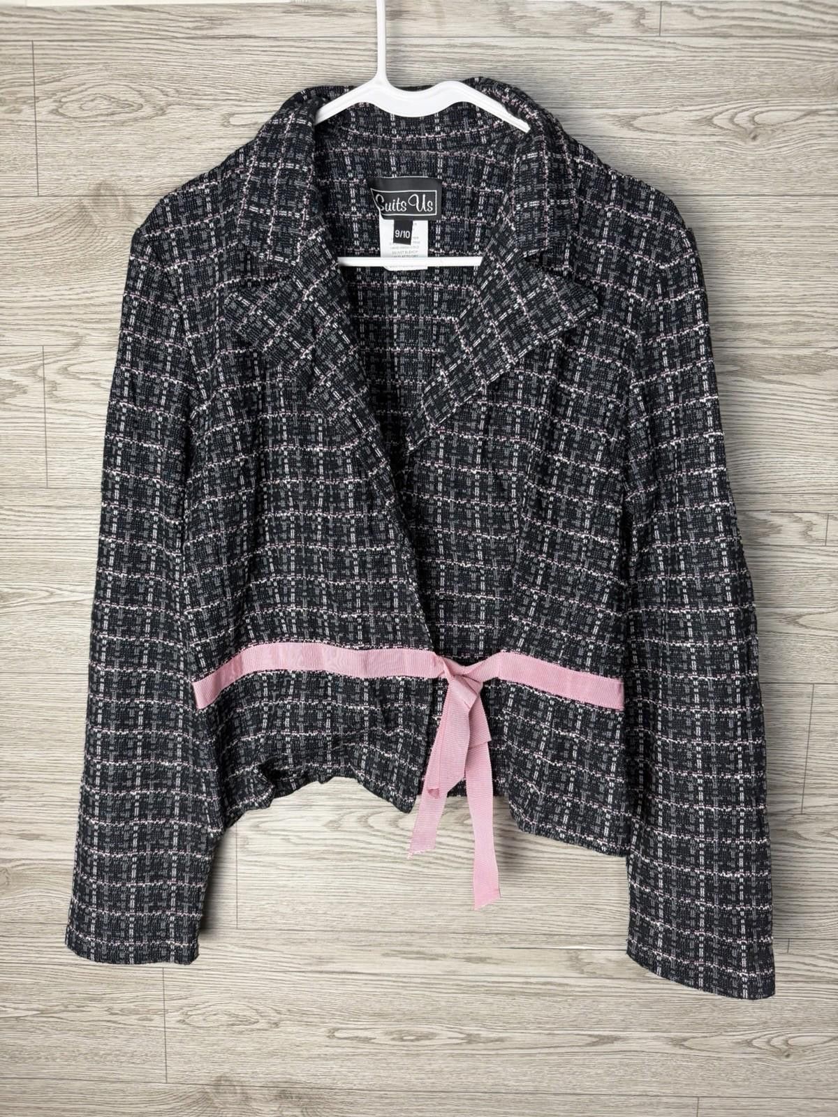 Other Y2K Suits Us Pink Black Textured Jacket 9/10 Size S / US 4 / IT 40 - 2 Thumbnail