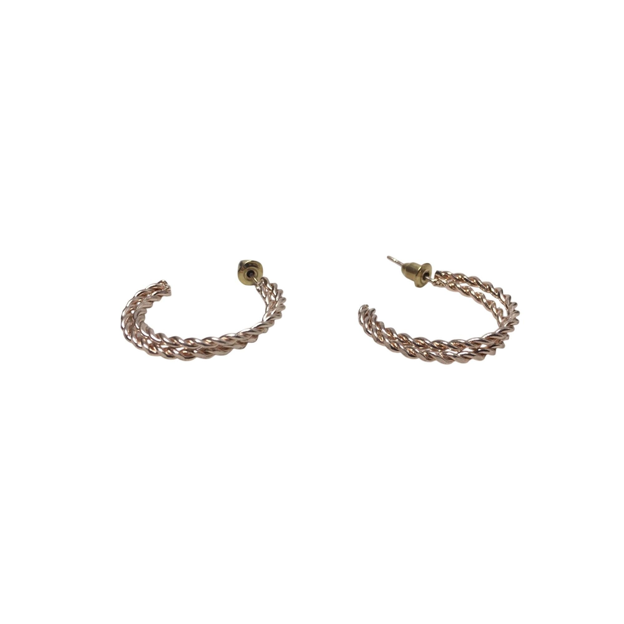 Other Women's Twisted Rose Gold Double Hoop Earrings Size ONE SIZE - 2 Thumbnail