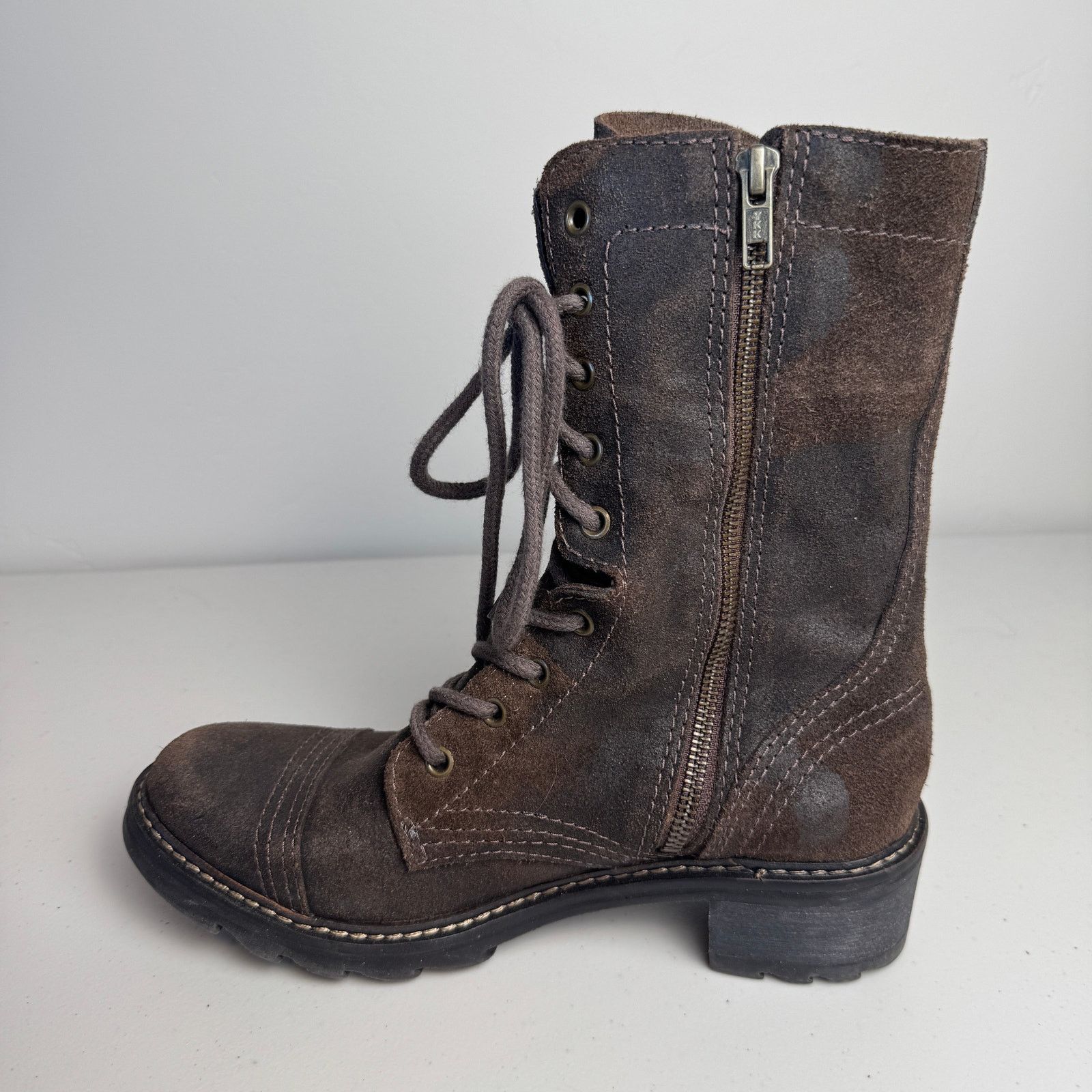 Donald Pliner × Other Donald J Pliner Brown Leather Lace Up Zip Boots - 8.5M Size US 8.5 / IT 38.5 - 8 Thumbnail