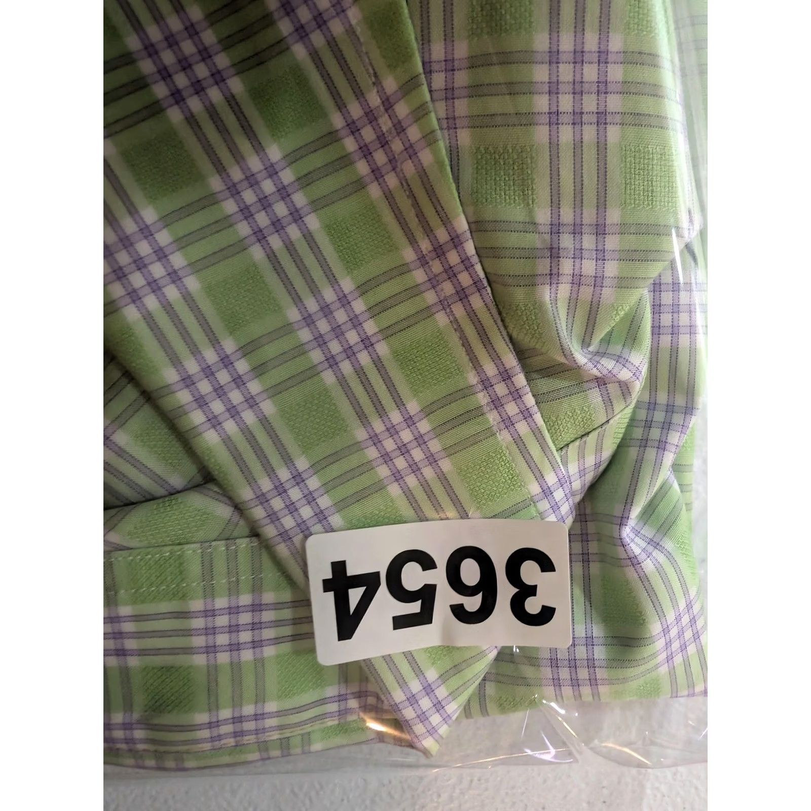 Vintage Gitman Gold Dress Shirt Mens Large Green Plaid Button-Down Long Sleeve Made USA Regular Fit Mens Large Green Plaid Shirt Size 42R - 8 Thumbnail