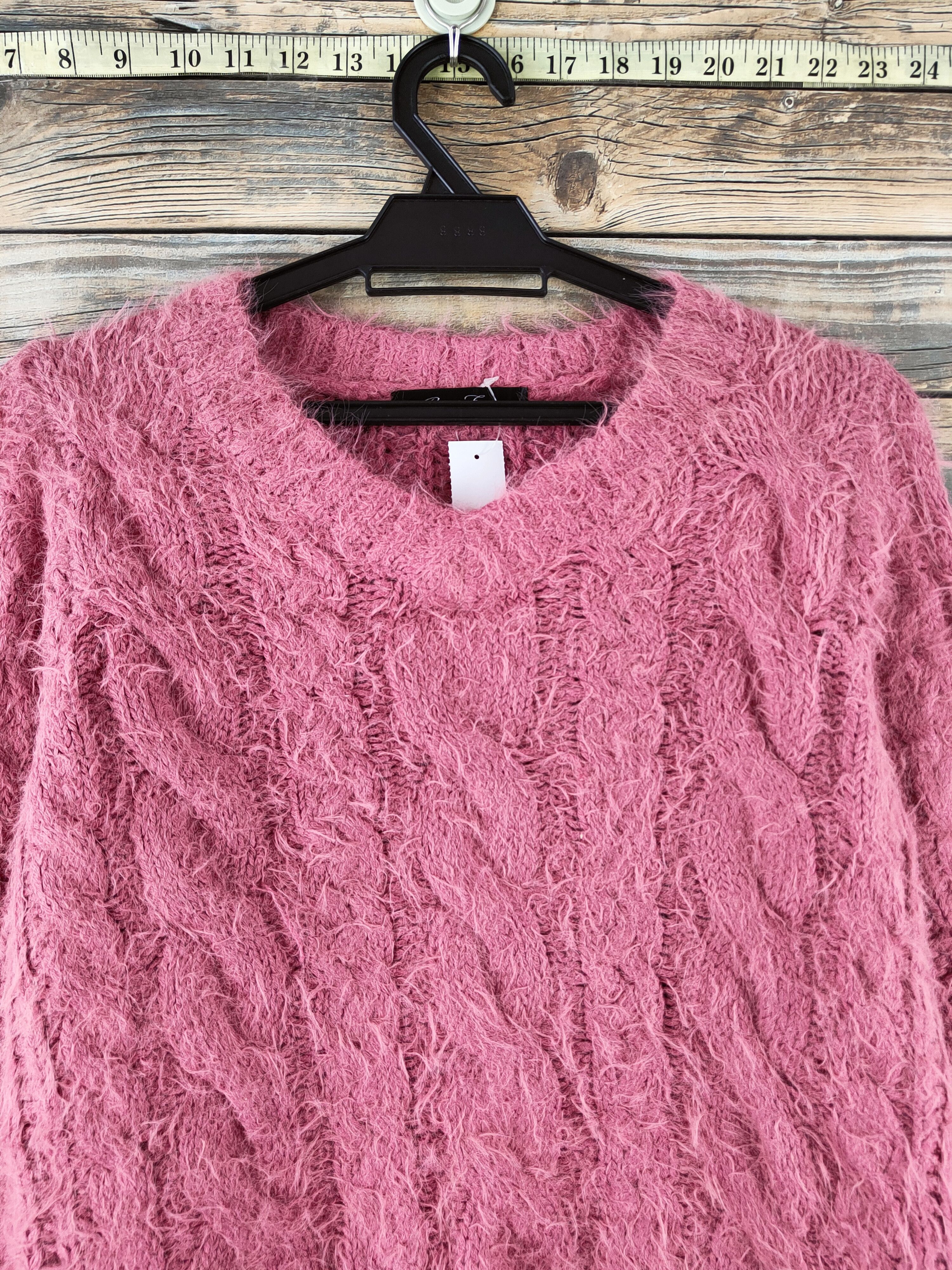 Japanese Brand DL Rose Farm Pink Fur Mohair Knitwear #46-921 Size M / US 6-8 / IT 42-44 - 2 Thumbnail