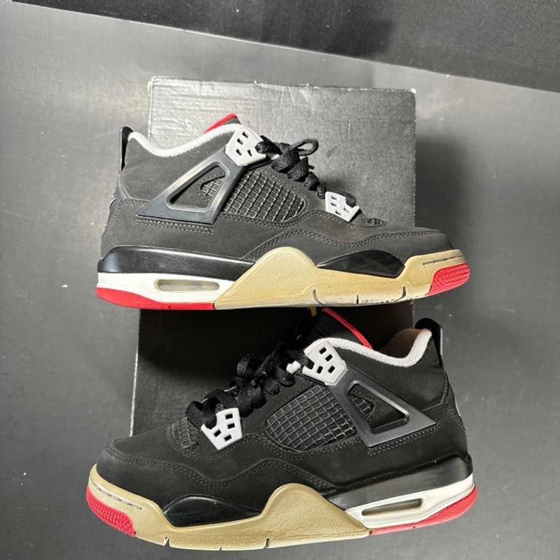 image of Air Jordan 4 Retro OG Gs 'bred' 2019 Youth Sneakers - Size 5 in Black, Men's