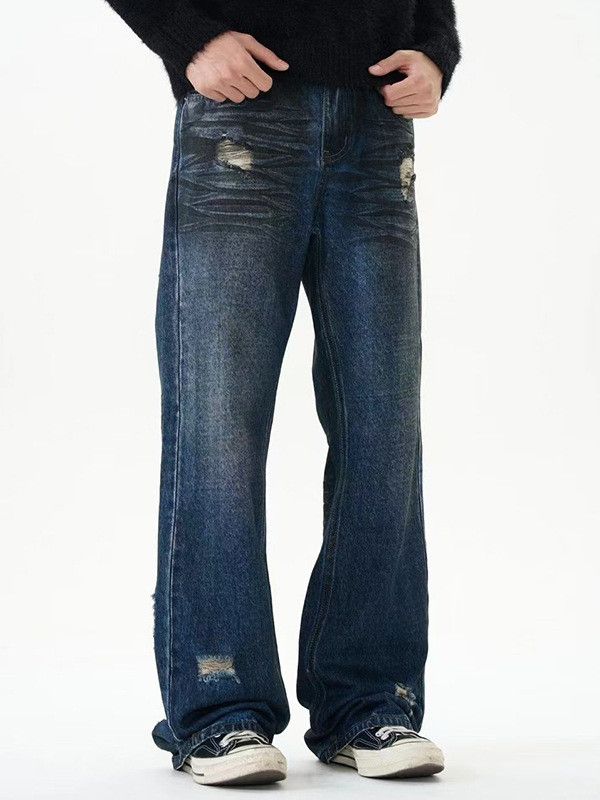 Vintage Street retro distressed American ripped jeans for men Size US 32 / EU 48 - 3 Thumbnail