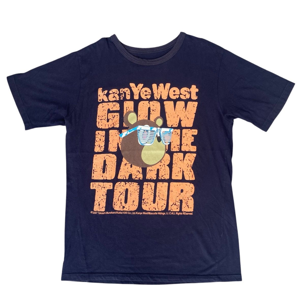 Kanye West × Rap Tees × Vintage Vintage Rare 2007 Kanye West Glow In The Dark Promo Tee Size US L / EU 52-54 / 3 - 1 Thumbnail