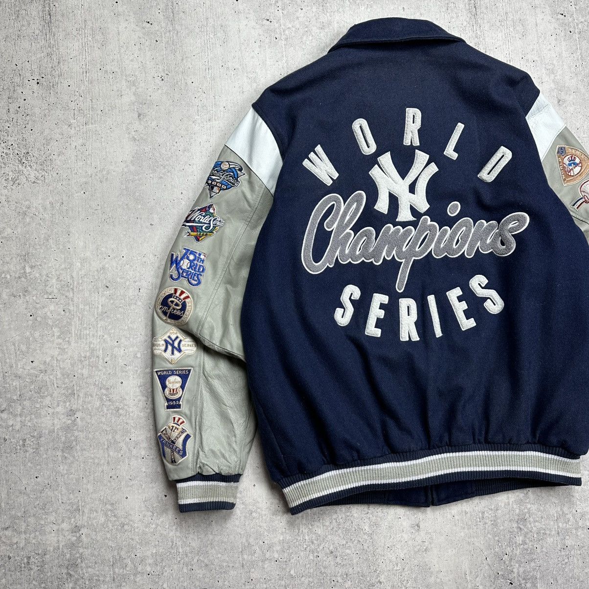 New York Yankees × Vintage New York Yankees Bomber World Series Vintage Patch Jacket Size US L / EU 52-54 / 3 - 11 Thumbnail