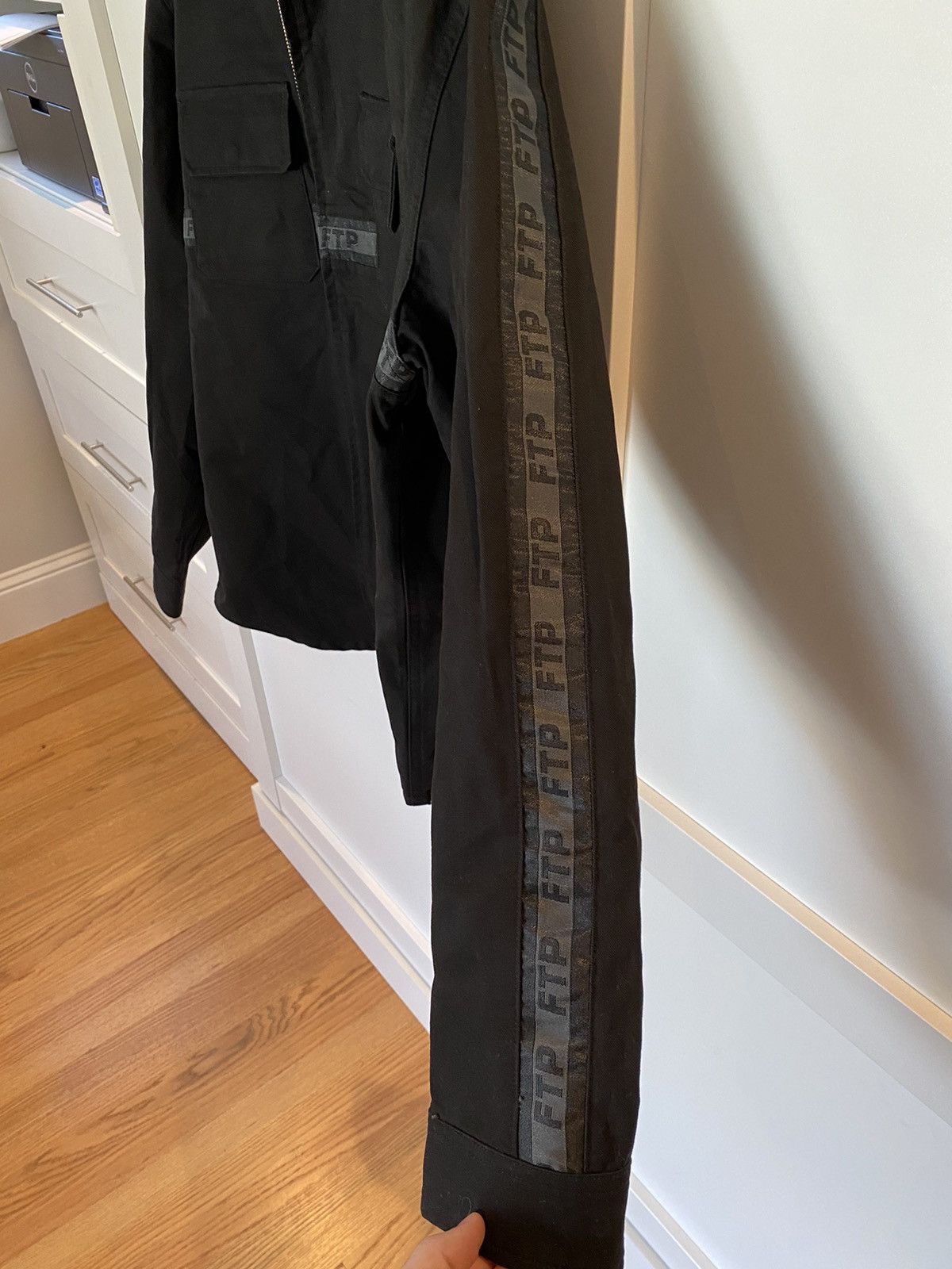 Fuck The Population FTP Logo Tape Zip Up Work Shirt Black Size US M / EU 48-50 / 2 - 4 Thumbnail