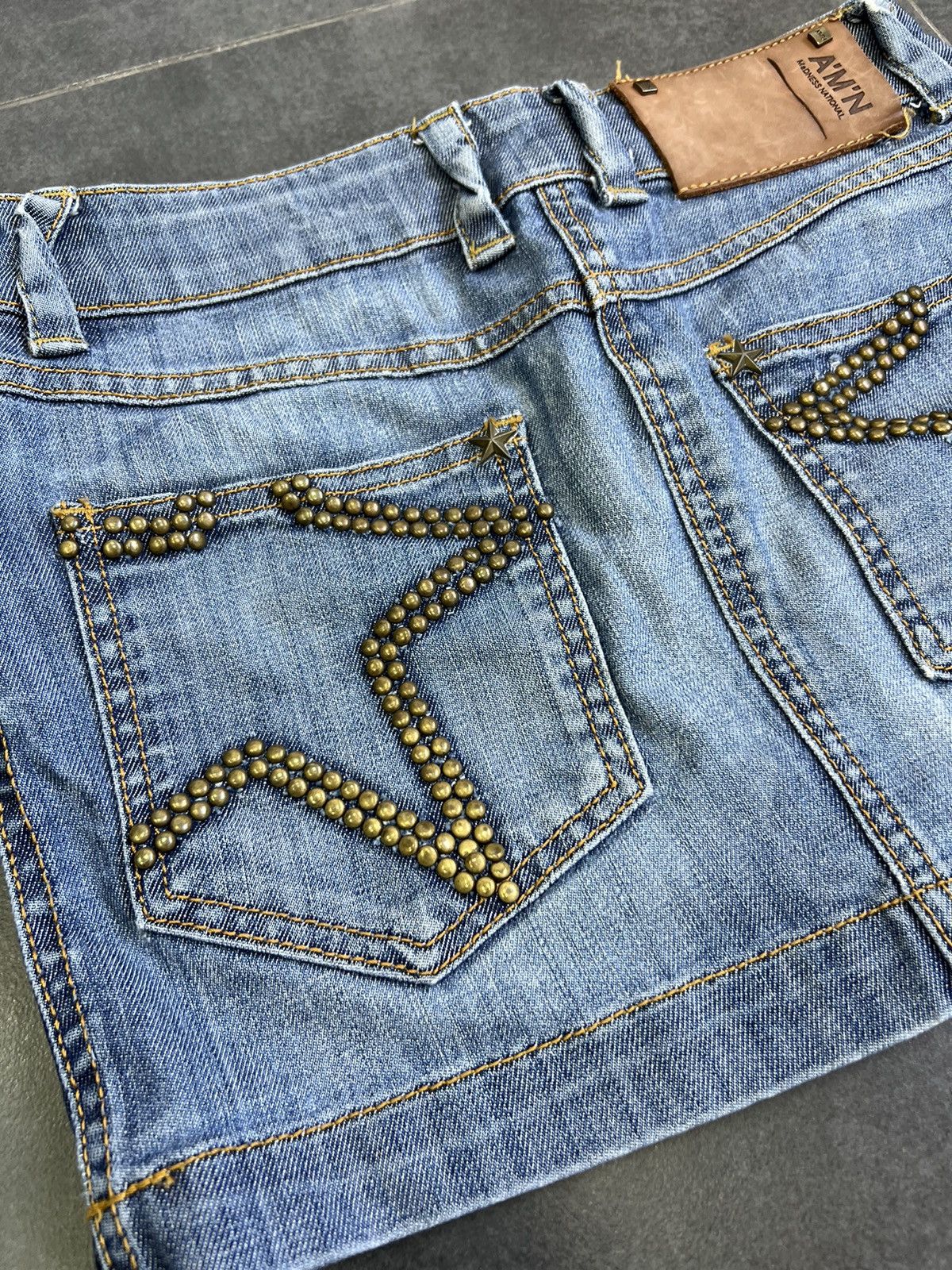 Hysteric Glamour × Vintage VINTAGE STARS Y2K AVANT GARDE MINI JEANS SKIRT Size 26" / US 2 / IT 38 - 2 Thumbnail