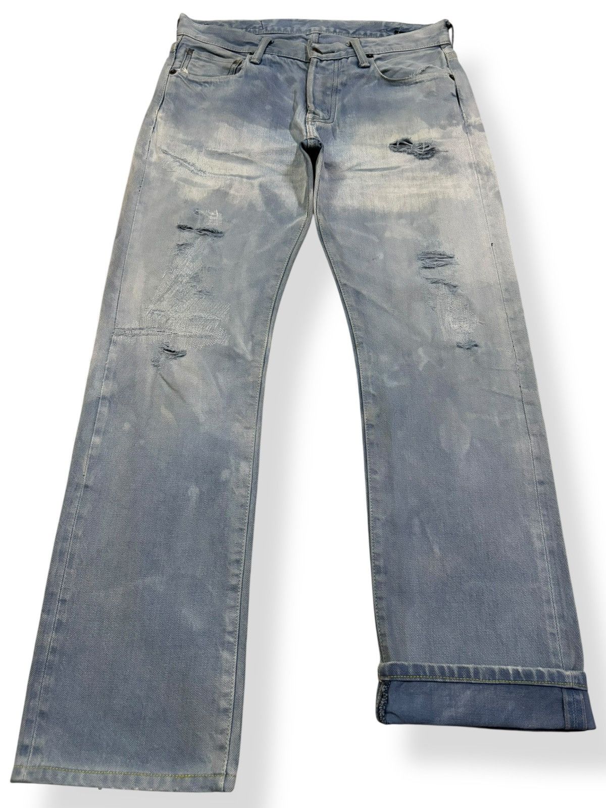 Hysteric Glamour Vintage Kuro Selvedge Acid Wash Distressed Grunge Jeans Size US 30 / EU 46 - 1 Thumbnail