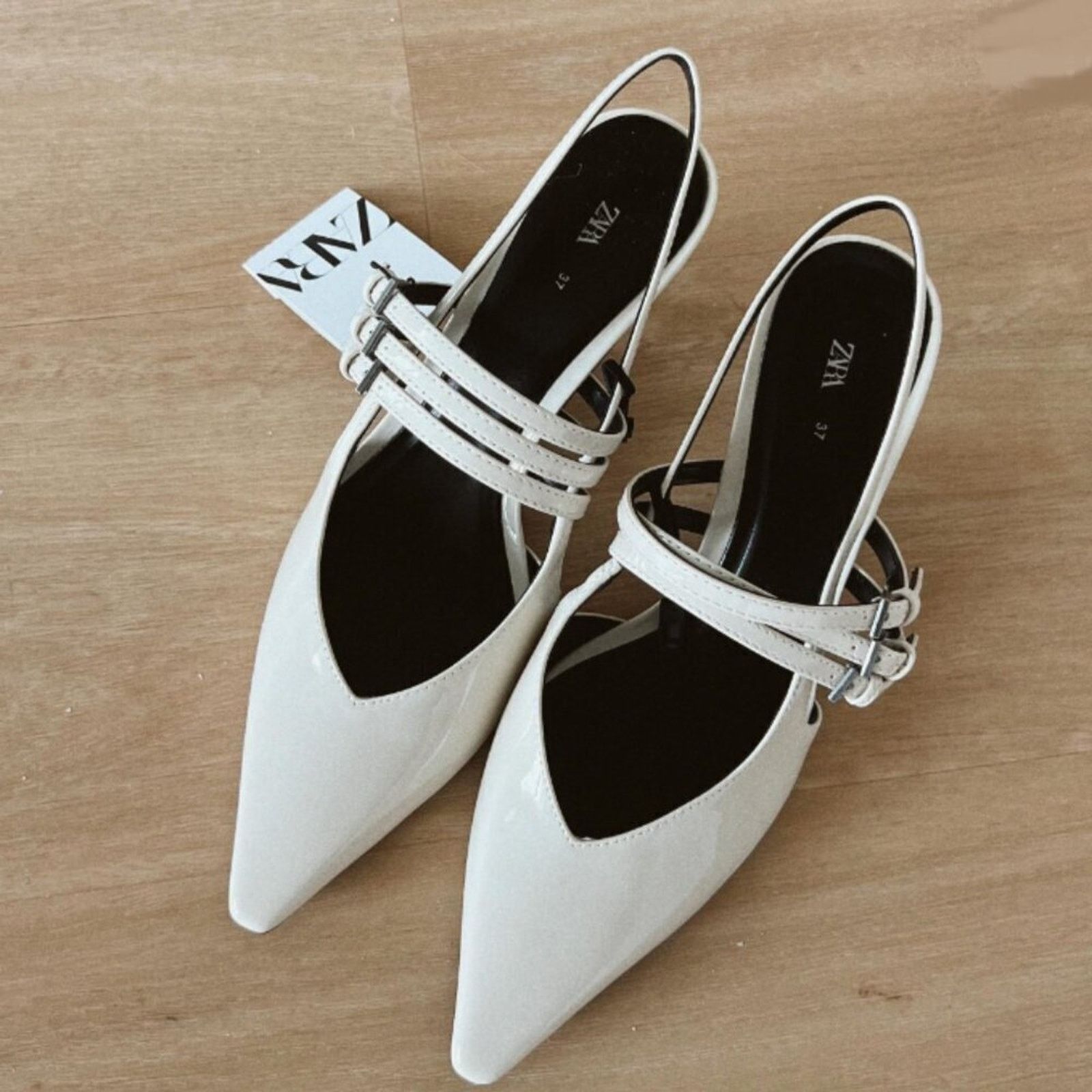 Zara HOT TREND!!! ZARA Pointed Toe Buckled Heels Size US 8 / IT 38 - 3 Thumbnail