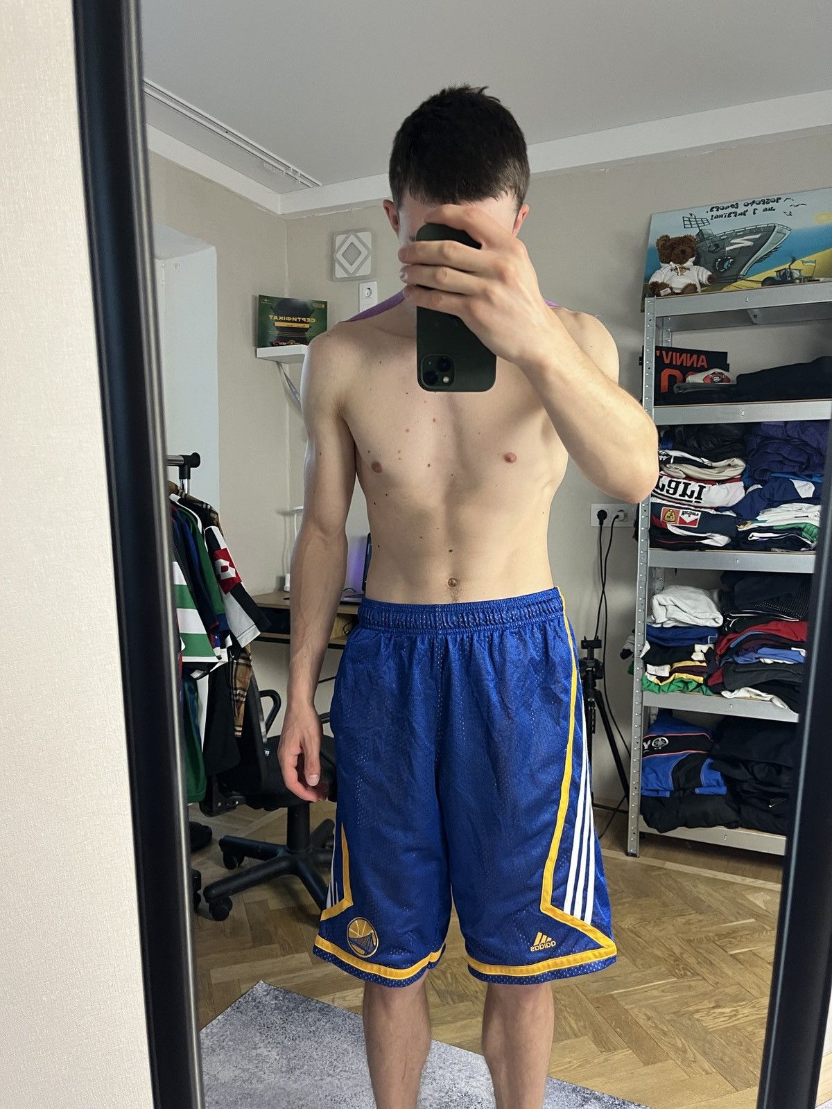 Adidas × NBA × Vintage Vintage Adidas Golden State Warriors NBA Shorts Size US 32 / EU 48 - 2 Thumbnail