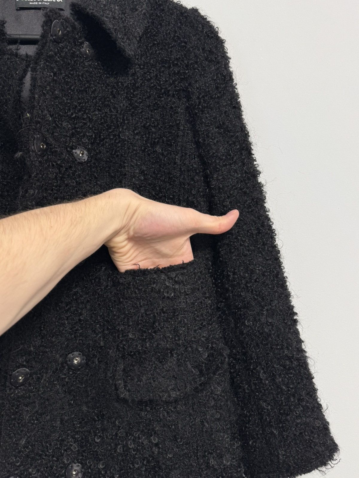 Dolce & Gabbana Dolce & Gabbana Black Boucle Wool Mohair Coat Jacket IT42 Size M / US 6-8 / IT 42-44 - 15 Thumbnail