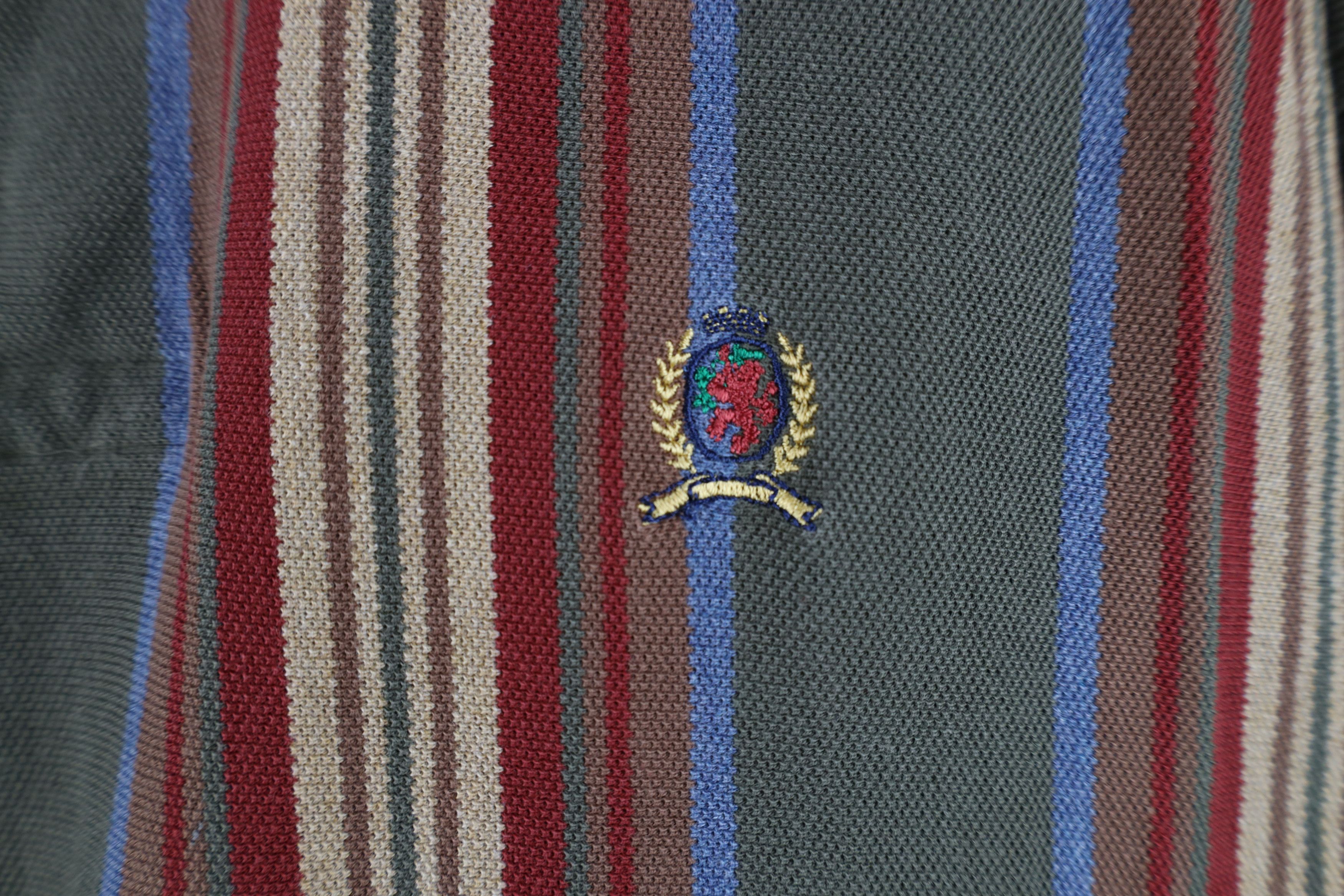 Tommy Hilfiger Vintage 90s Tommy Hilfiger Tone Striped Golf Polo Shirt Size US XL / EU 56 / 4 - 4 Thumbnail