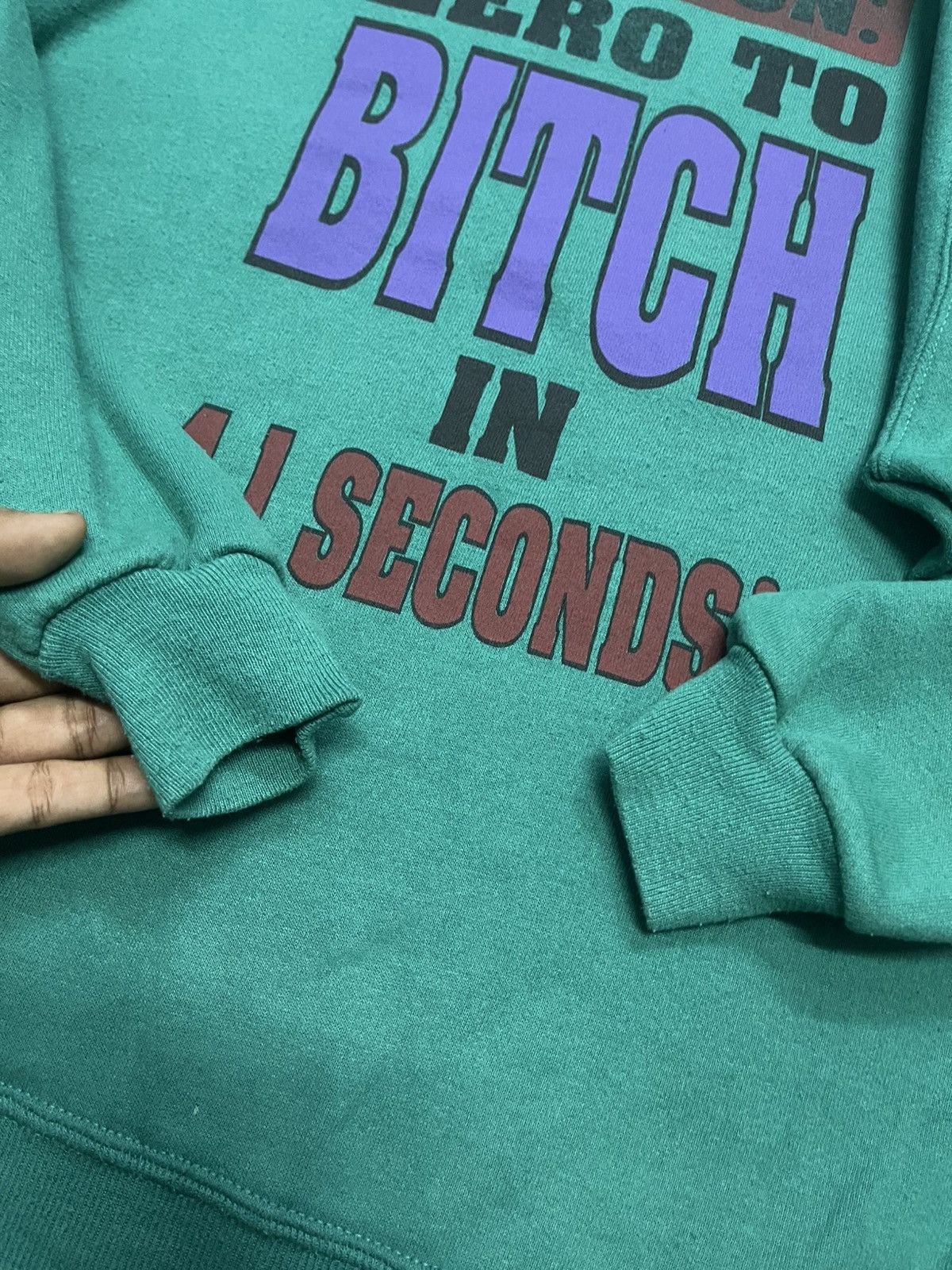 Vintage 90s VINTAGE HUMOR “CAUTION ZERO TO BITCH IN 4.1 SECONDS” Size US XL / EU 56 / 4 - 6 Thumbnail