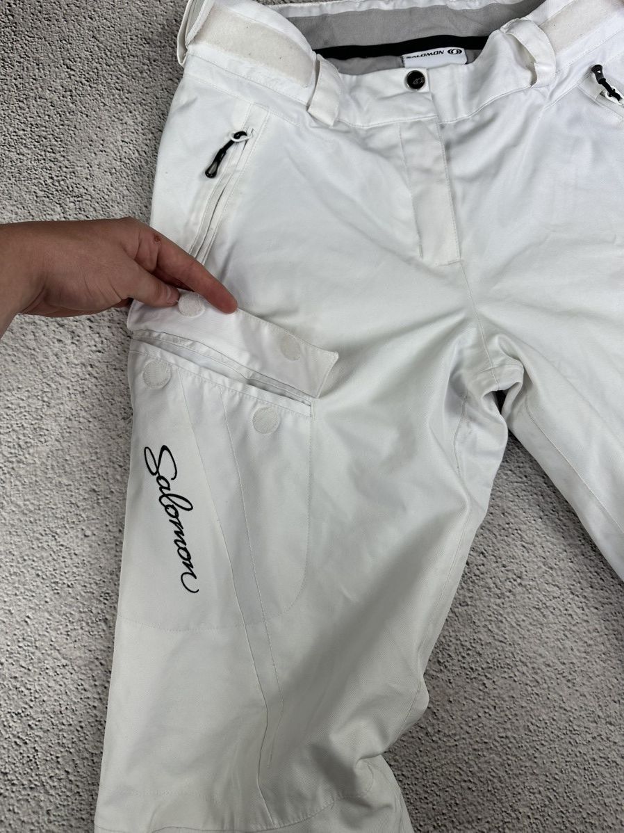 Salomon × Vintage Woman’s Salomon Clima Pro White Ski Shell Snow Pants Size 34" / US 12 / IT 48 - 5 Thumbnail
