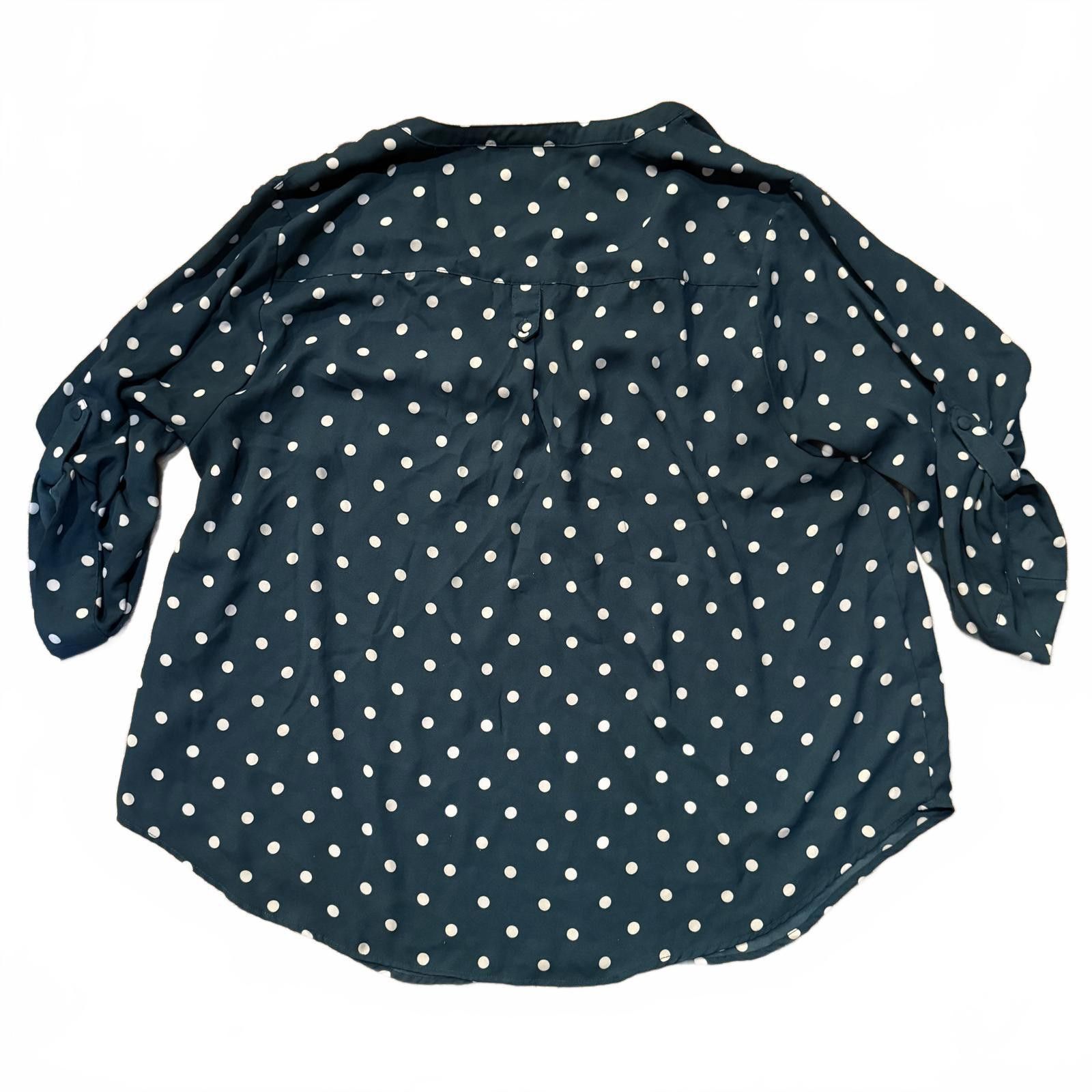 Designer Torrid Harper Polka Dot Blouse - Teal, Size 1 Size XL / US 12-14 / IT 48-50 - 2 Thumbnail