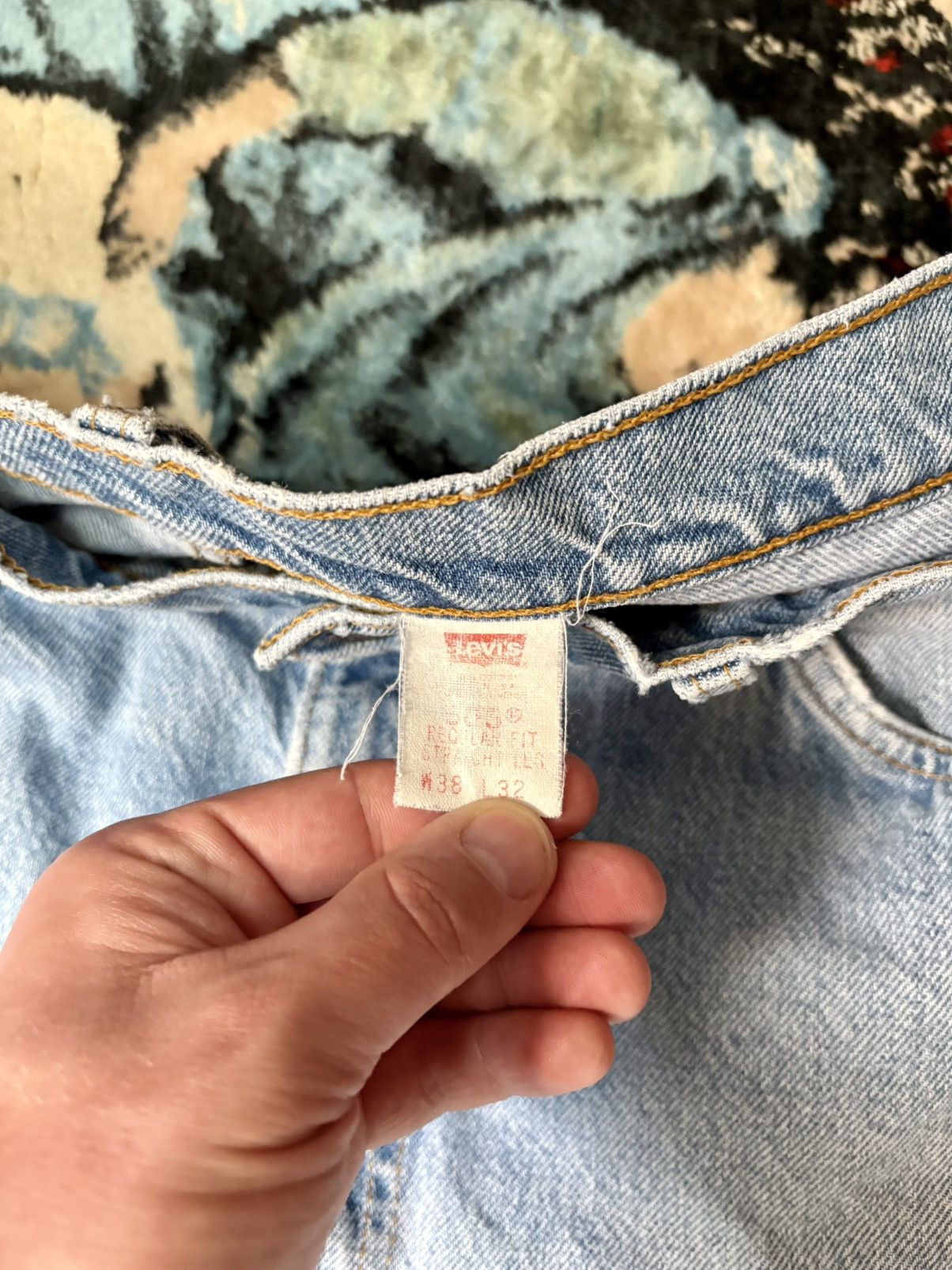 Levi's Levis VTG 505 80s light blue orange tab straight leg jeans Size US 36 / EU 52 - 3 Thumbnail