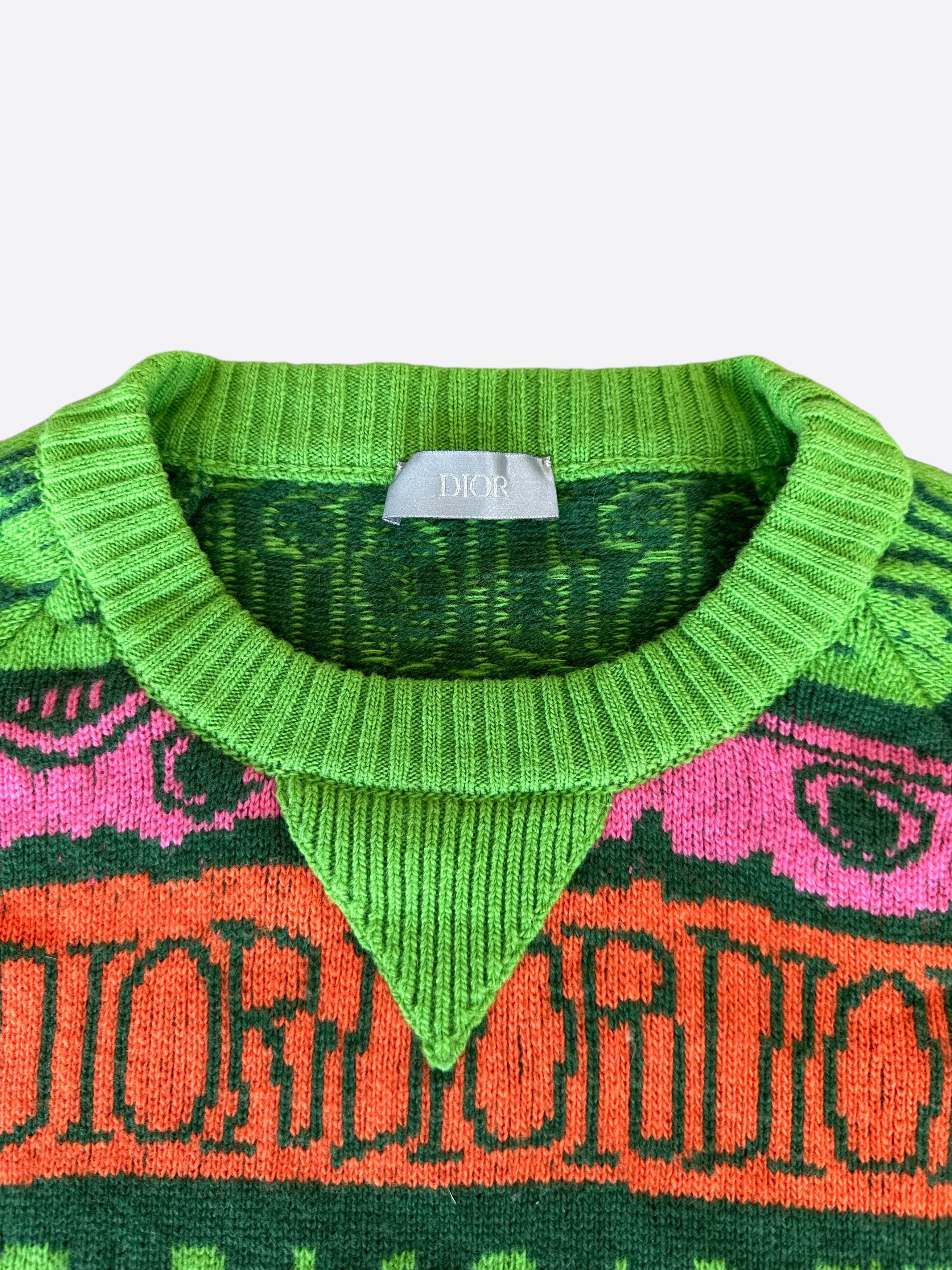Dior × Stussy Dior x Stussy Multicolor Logo Wool Sweater Size US M / EU 48-50 / 2 - 3 Thumbnail