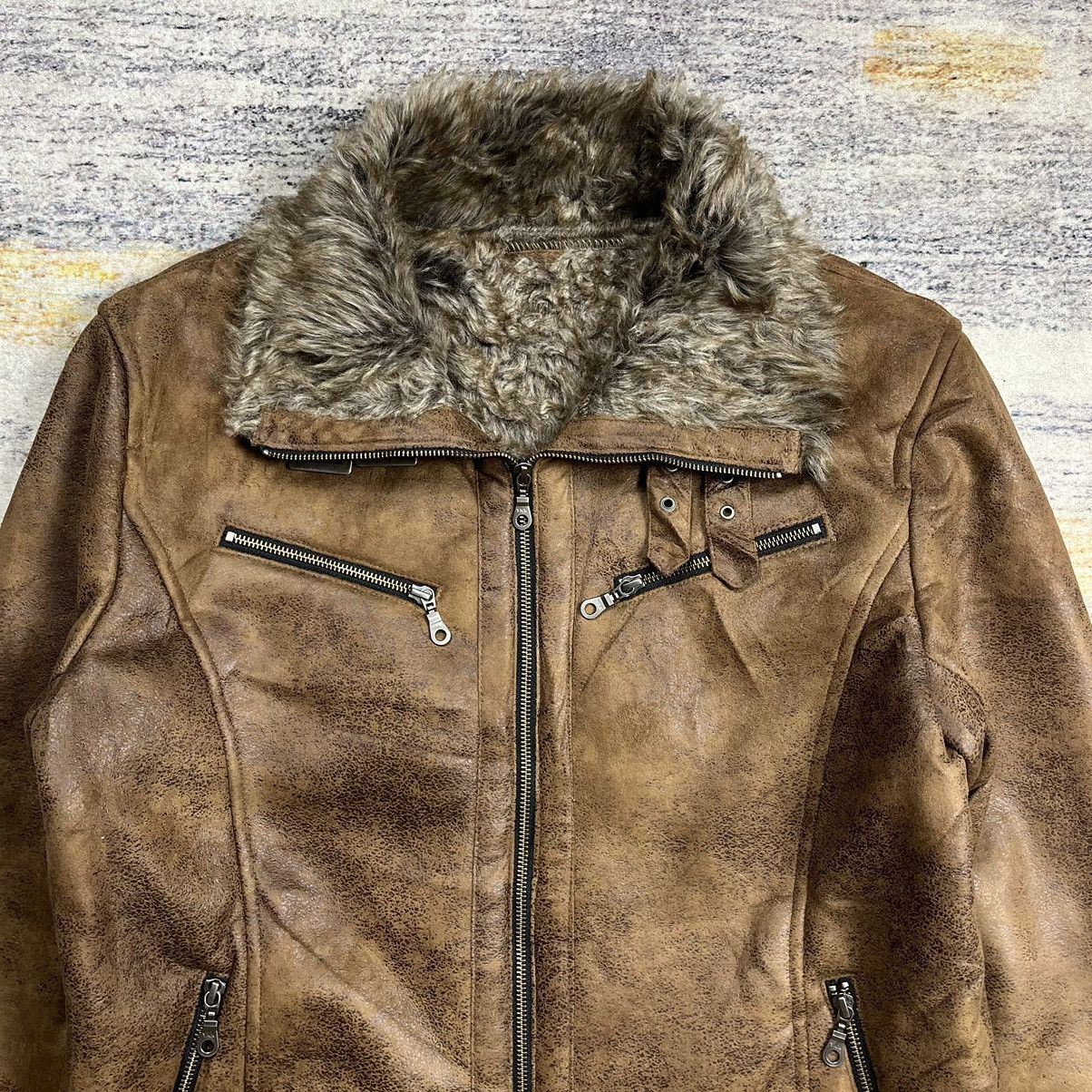 Le Grande Bleu (L.G.B.) Japanese brand Mossimo suede fur rider jacket vkei style Size US XL / EU 56 / 4 - 4 Thumbnail