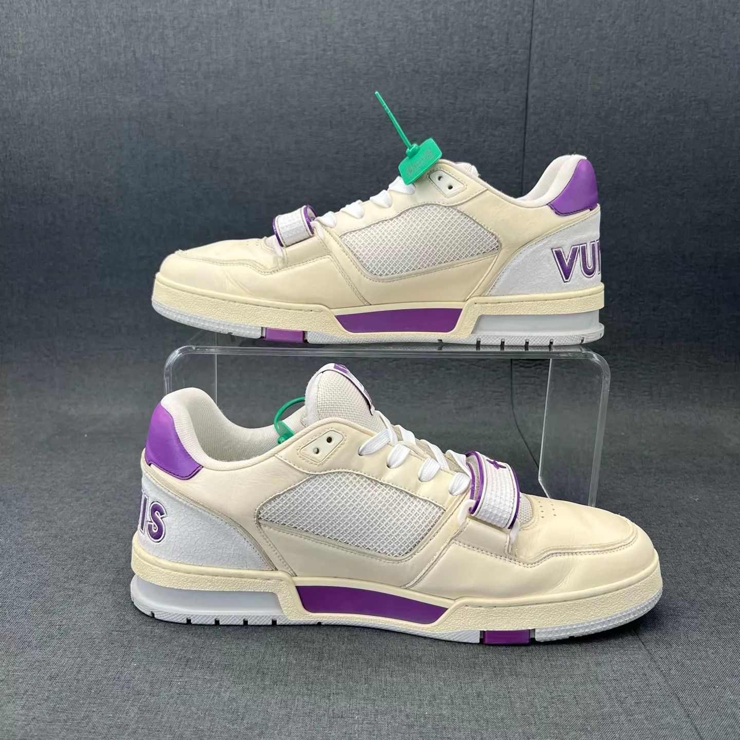 Louis Vuitton LV Trainer White Purple Velcro 45 Size US 12 / EU 45 - 3 Thumbnail
