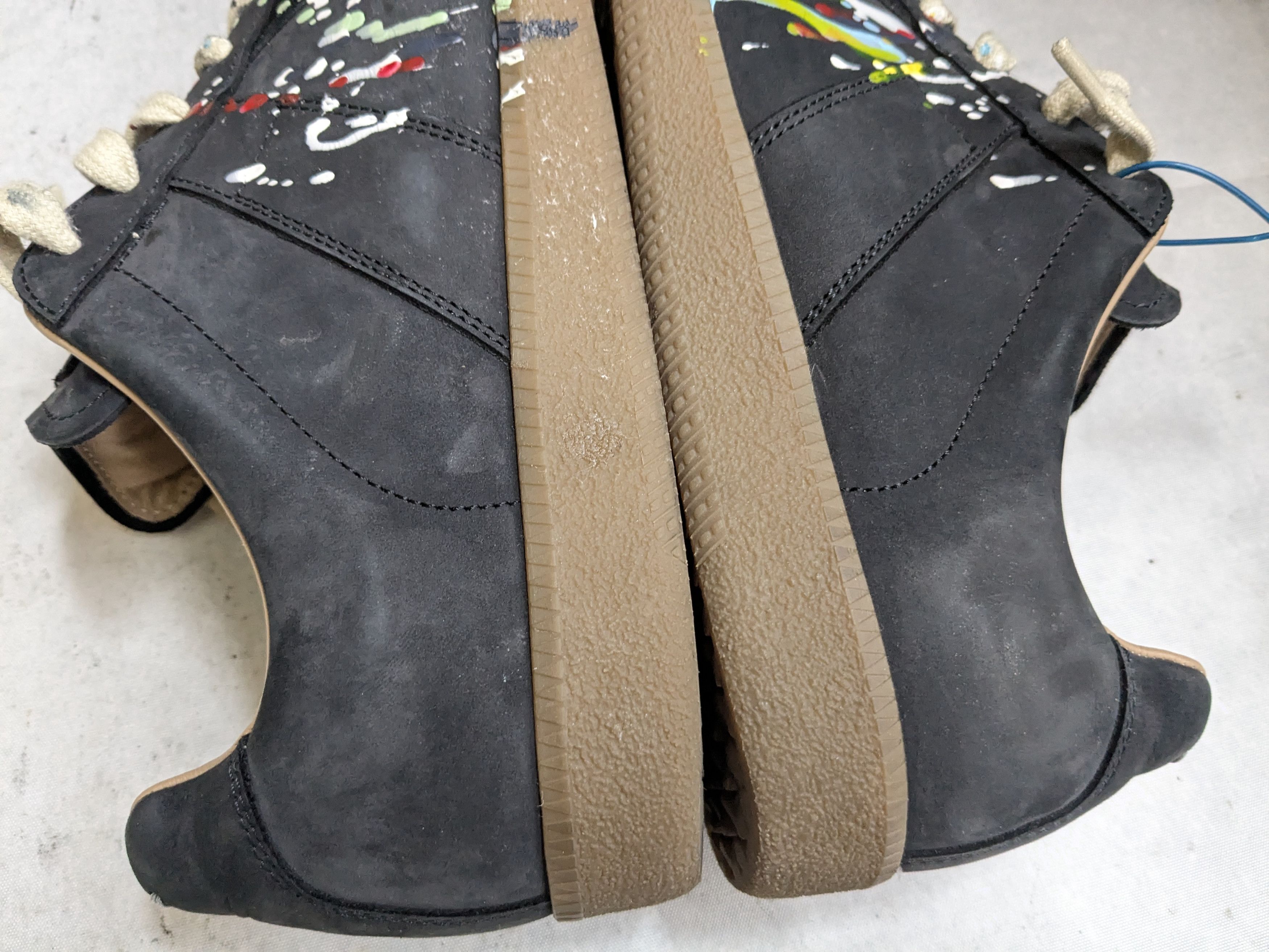 Maison Margiela Maison Margiela GAT Replica Black Paint Splatter 10.5 43.5 Size US 10.5 / EU 43-44 - 14 Thumbnail