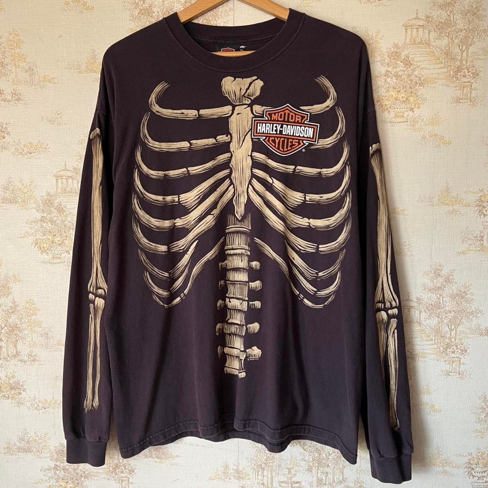 Harley Davidson Y2K Harley Davidson Skeleton L/S Shirt | Milwaukee | Size XL Size US XL / EU 56 / 4 - 2 Thumbnail