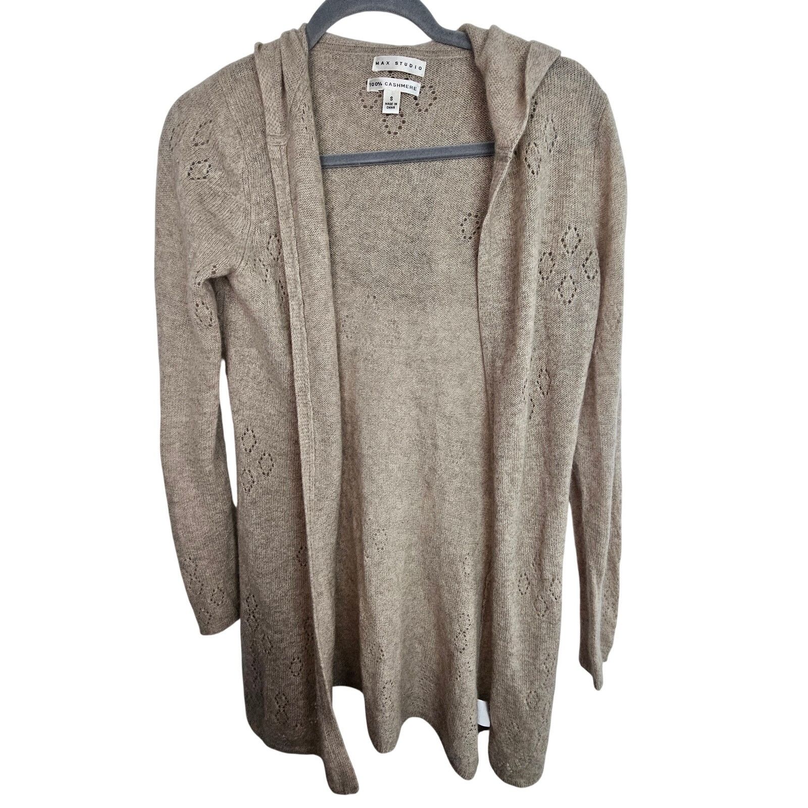 MAX&Co. Max Studio Womens Cashmere Cardigan Sweater S Hooded Size S / US 4 / IT 40 - 1 Thumbnail