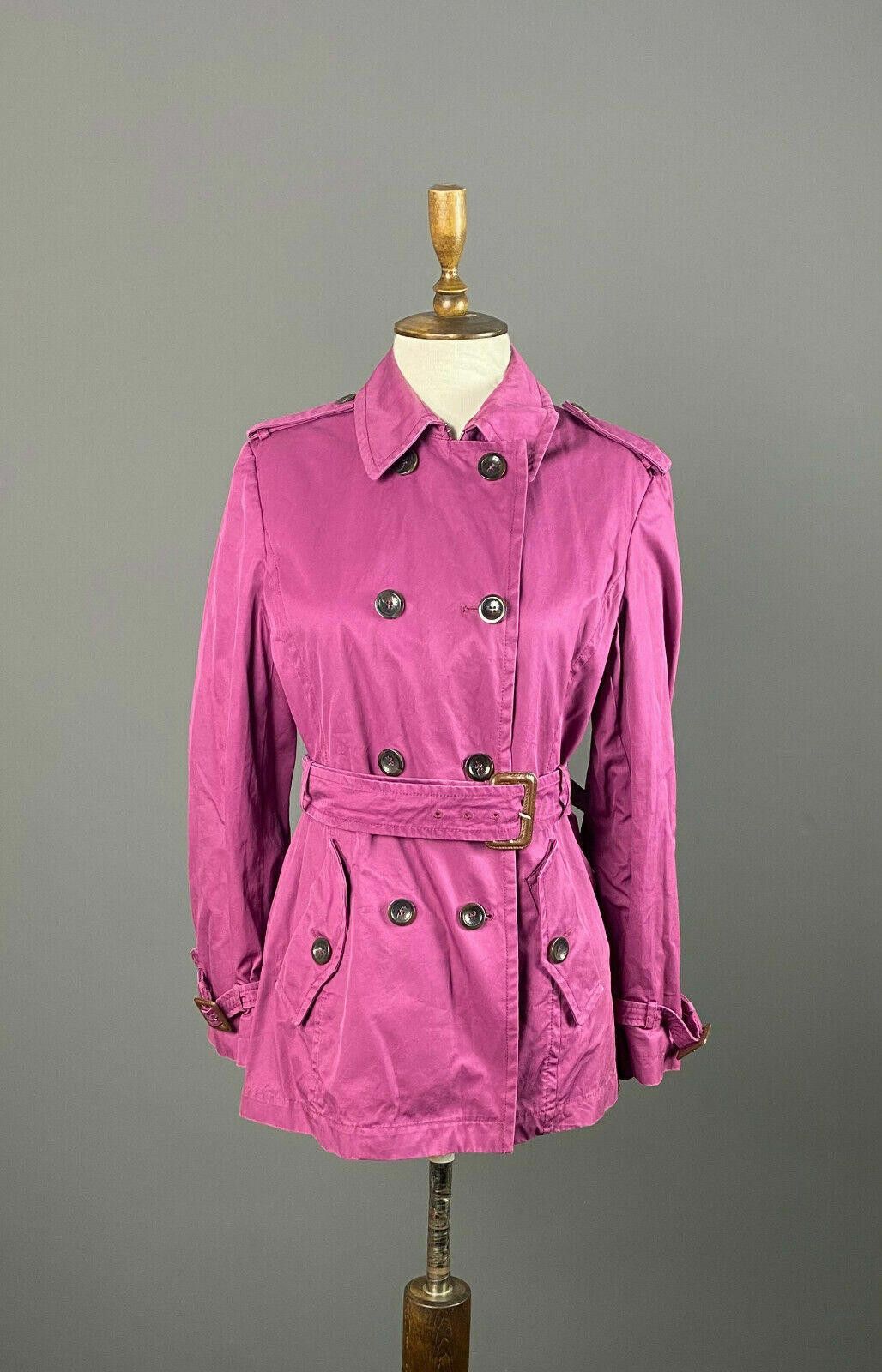 Designer Weekend Max Mara Purple Cotton Double Trench Coat Size 1 Size M / US 6-8 / IT 42-44 - 1 Thumbnail