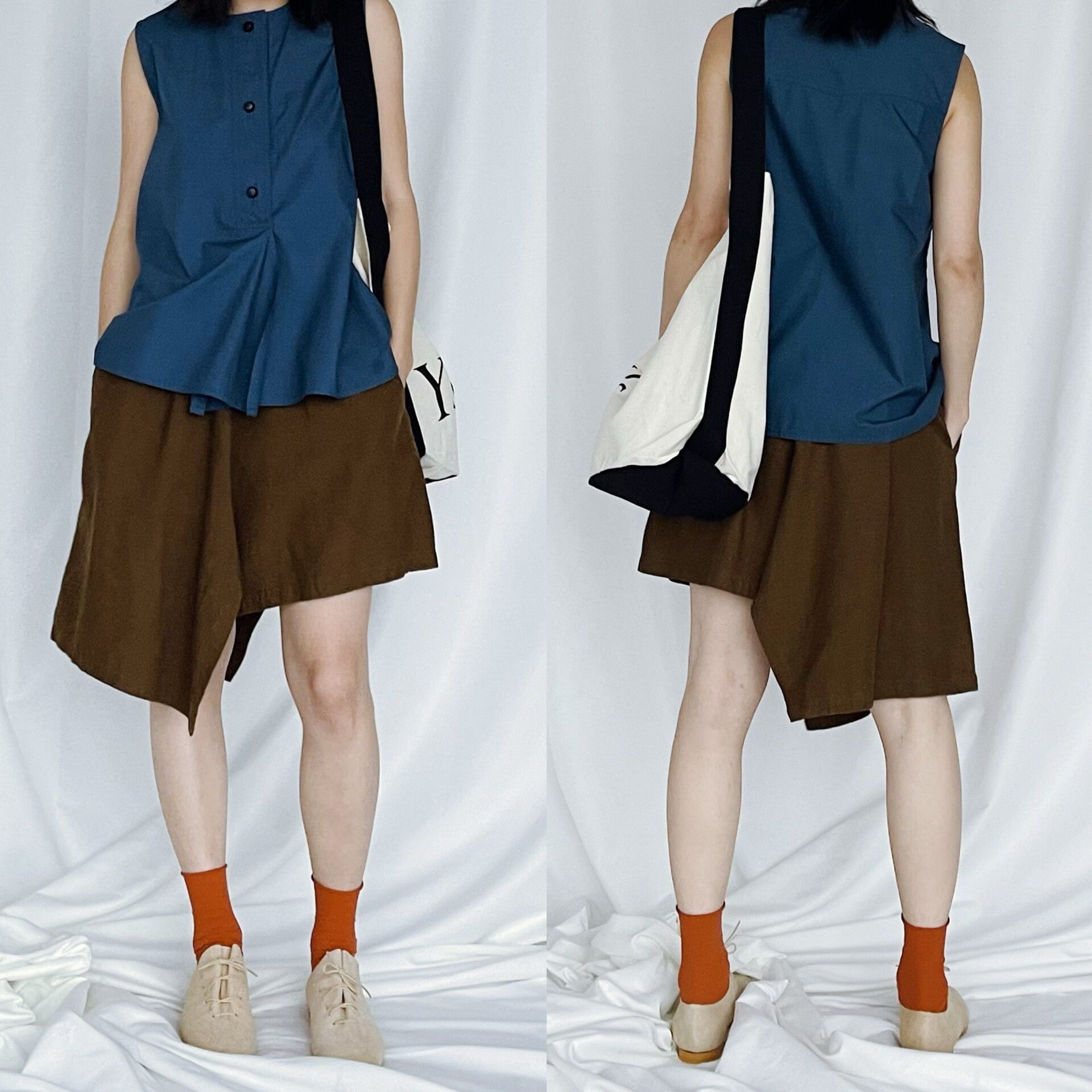 Yohji Yamamoto Asymmetric Layered Shorts Skirt Size 24" / US 00 / IT 34 - 1 Thumbnail