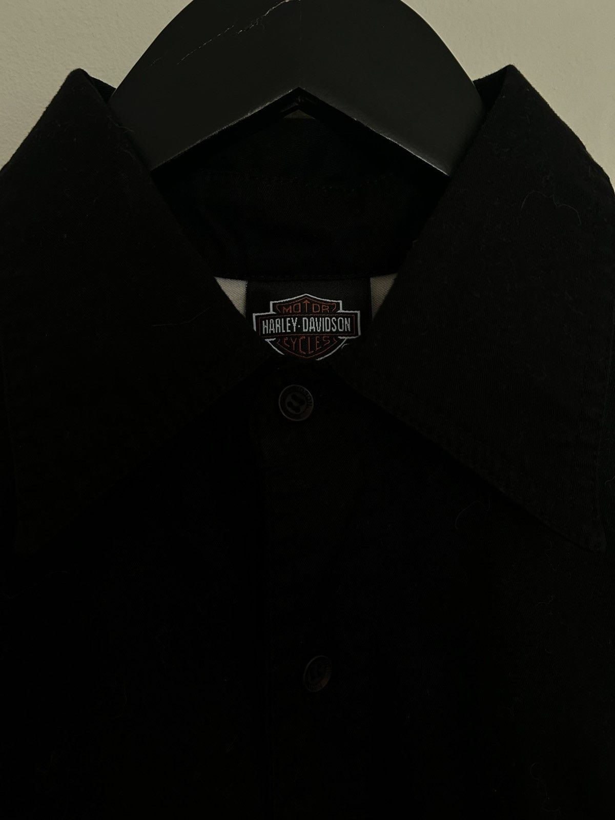 Harley Davidson vintage Harley-Davidson men's button-up short-sleeve shirt. Size US L / EU 52-54 / 3 - 9 Thumbnail