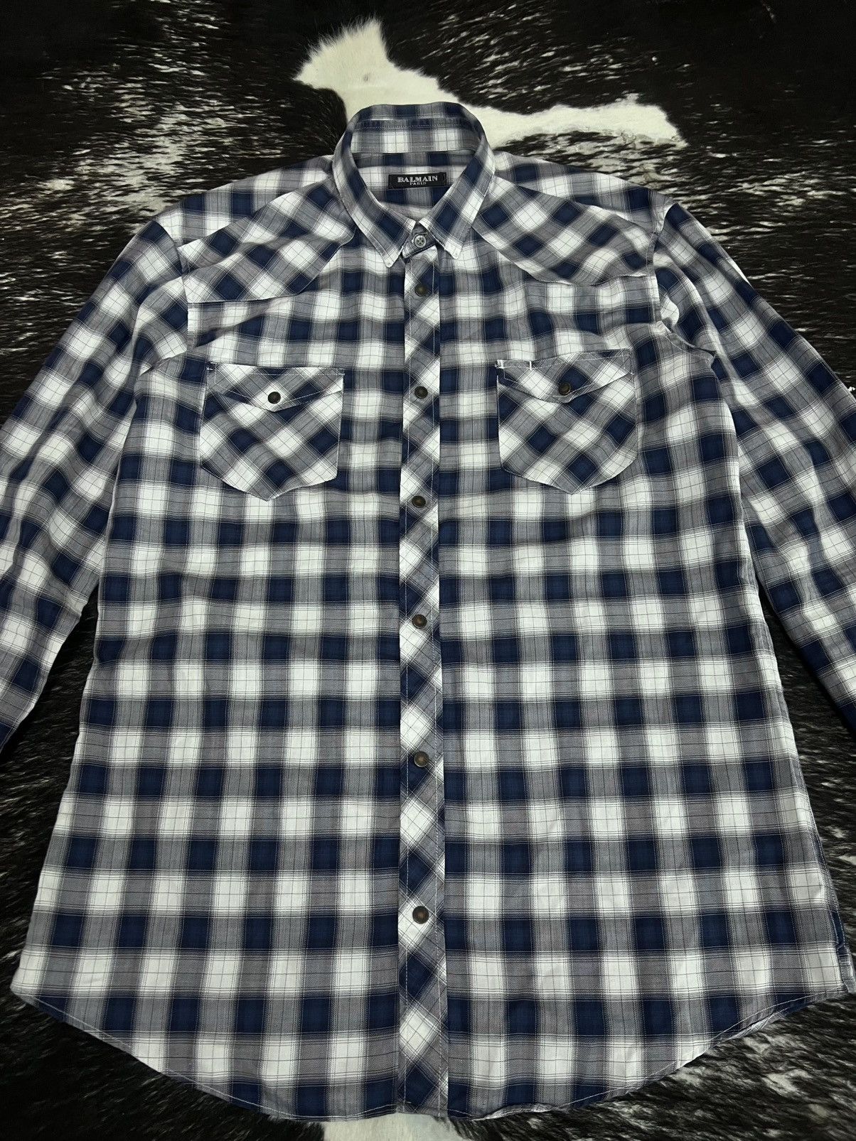 Balmain Balmain by Decarnin FW10 Plaid Western Flannel Shirt Size US M / EU 48-50 / 2 - 4 Thumbnail