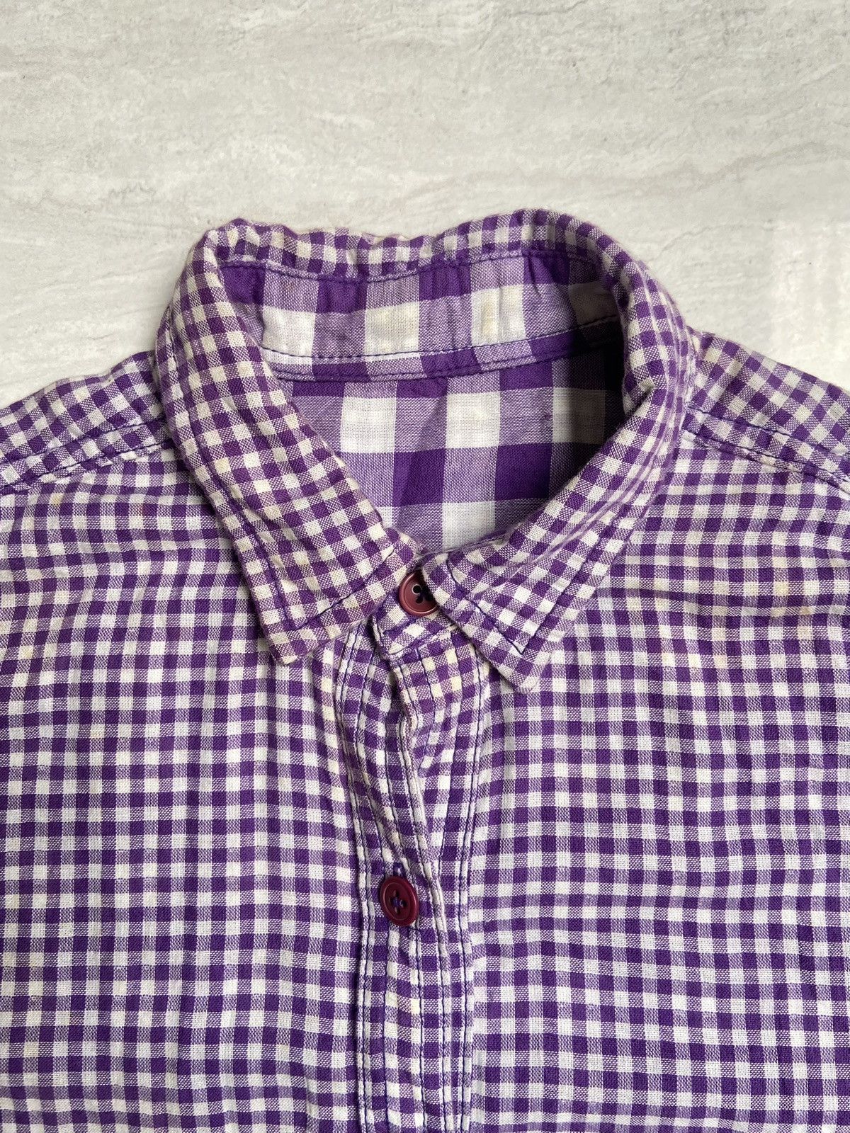 Japanese Brand × Neighborhood × izzue IZZUE Purple Plaid Shirt Size US S / EU 44-46 / 1 - 5 Thumbnail