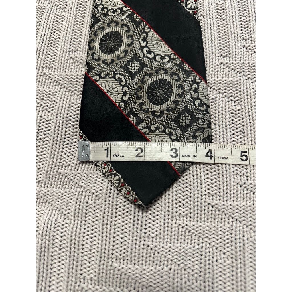 Vintage Vintage Alexander black paisley striped polyester tie Size ONE SIZE - 4 Thumbnail