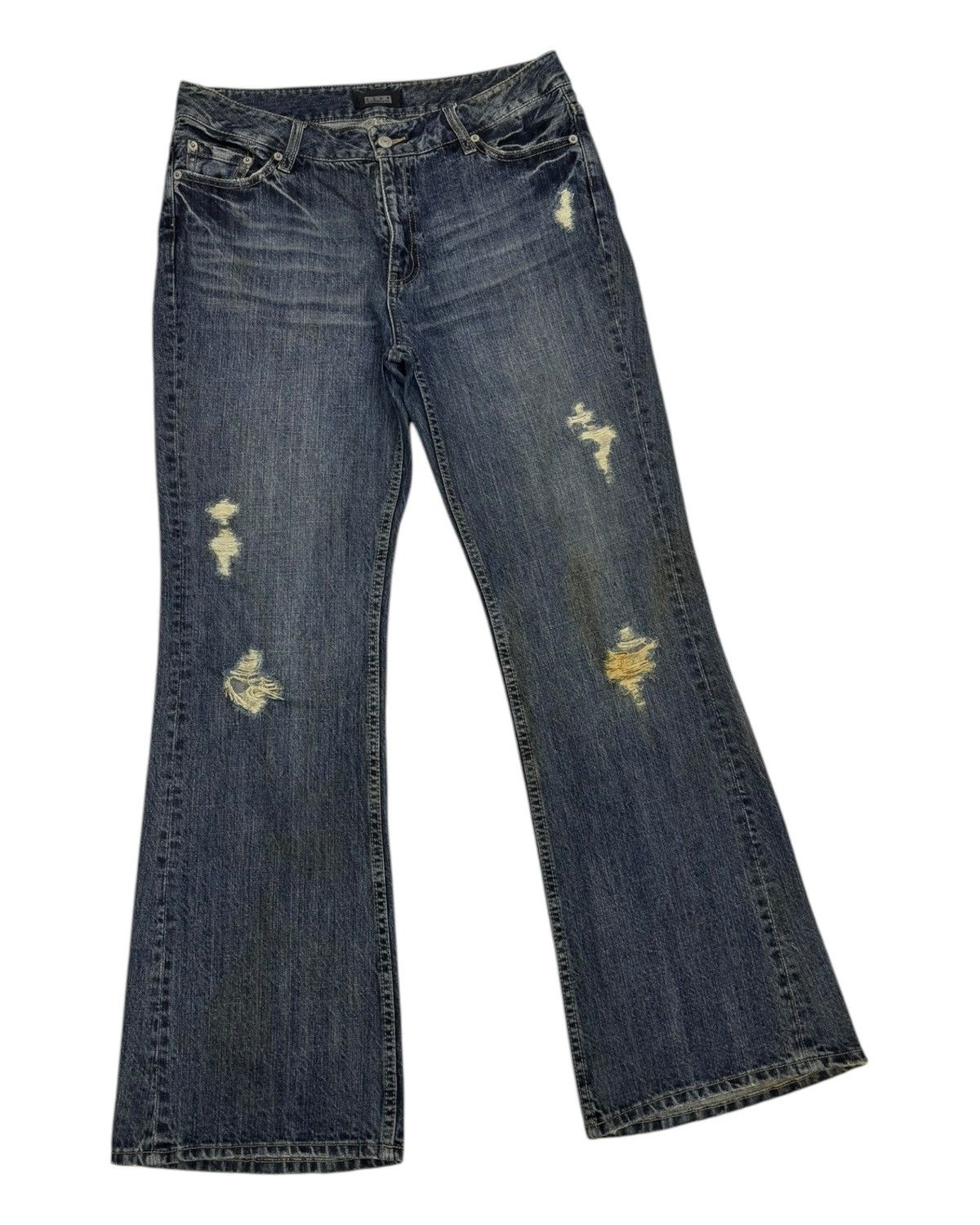 If Six Was Nine × Japanese Brand × Le Grande Bleu (L.G.B.) 💥FLARE BAGGY JEANS 90s FTOF DISTRESSED DENIM JEANS Size US 32 / EU 48 - 3 Thumbnail