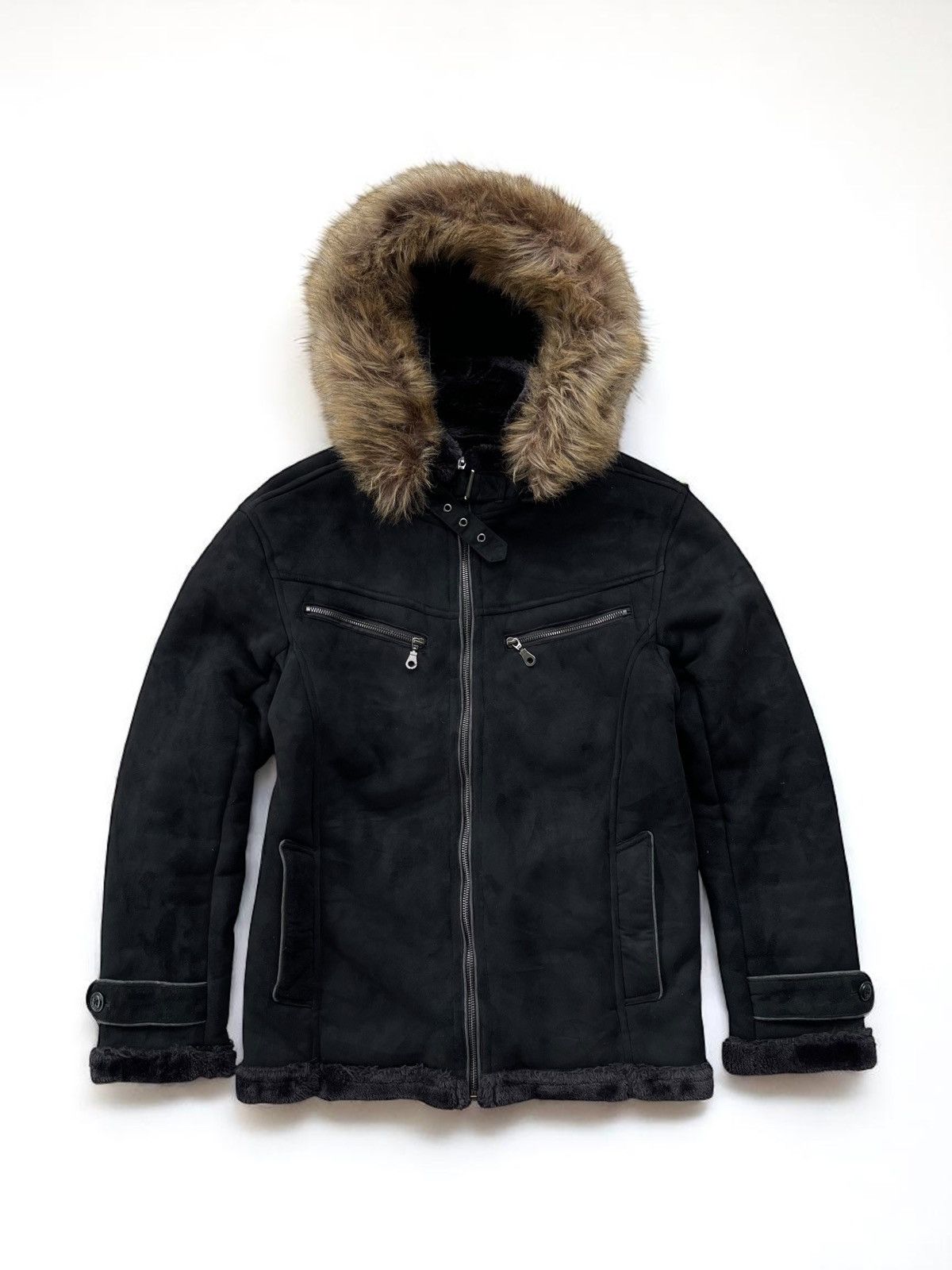 If Six Was Nine × Japanese Brand × Yasuyuki Ishii 🔥RARE🔥 THRUXTON MEN'S MOLESKIN FAUX FUR HOOD RAIDER JACKET Size US M / EU 48-50 / 2 - 2 Thumbnail
