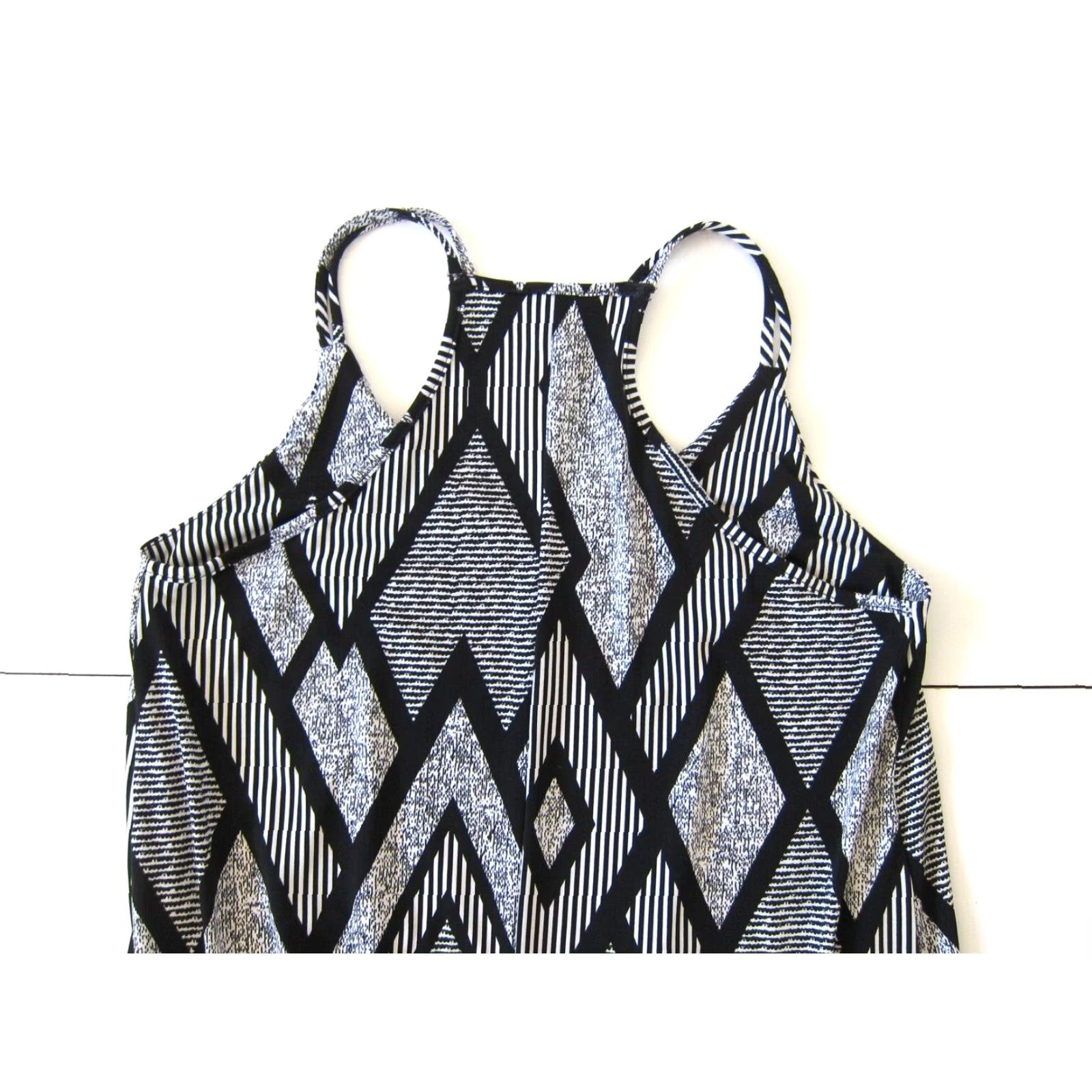Vintage NWT Polka Dot Alley Black White Stripe Chevron Long Maxi Sleeveless Tank Dress S Size S / US 4 / IT 40 - 5 Thumbnail