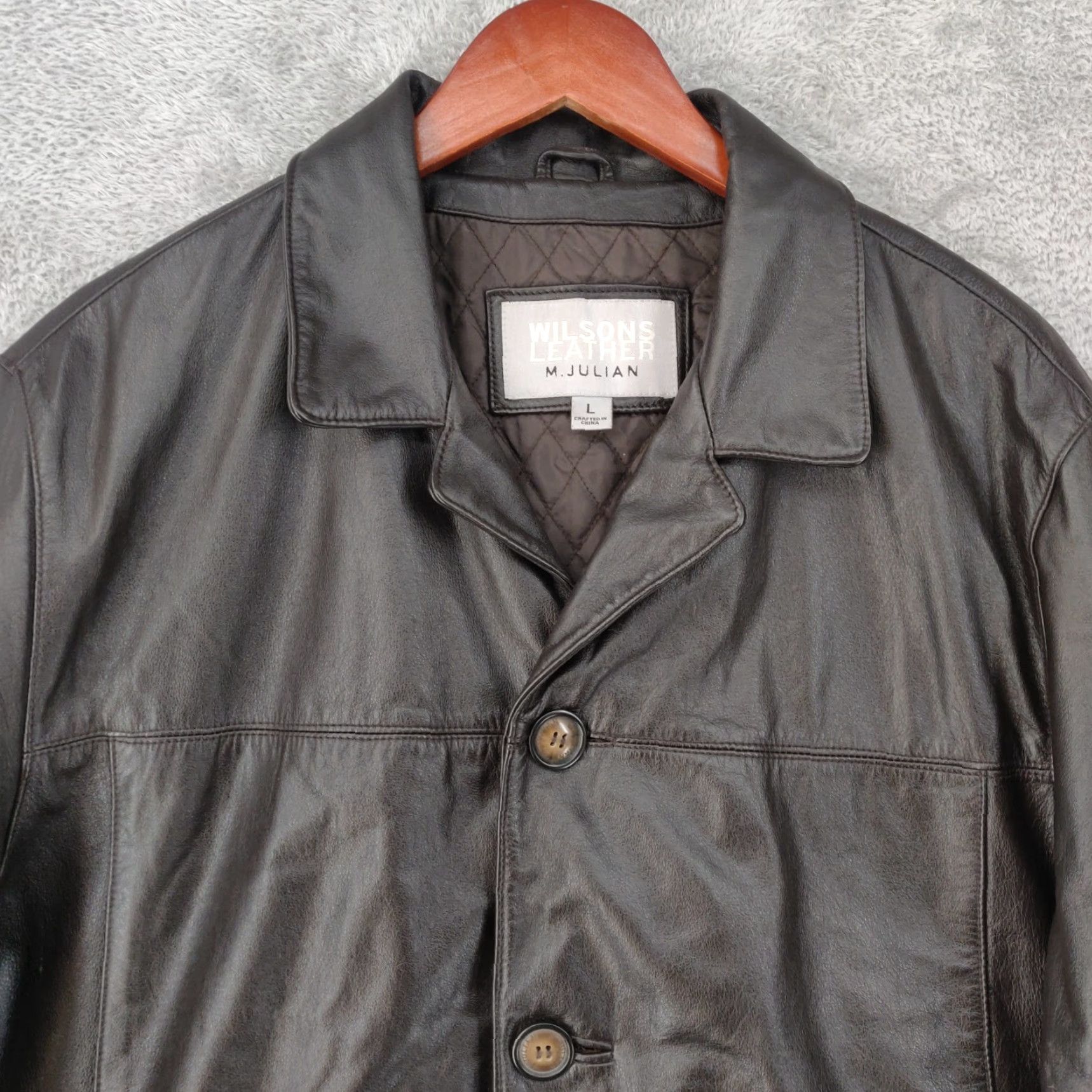 Vintage Wilsons Leather Jacket Mens Large L Brown Quilt Lined M Julian Button Size US L / EU 52-54 / 3 - 2 Thumbnail