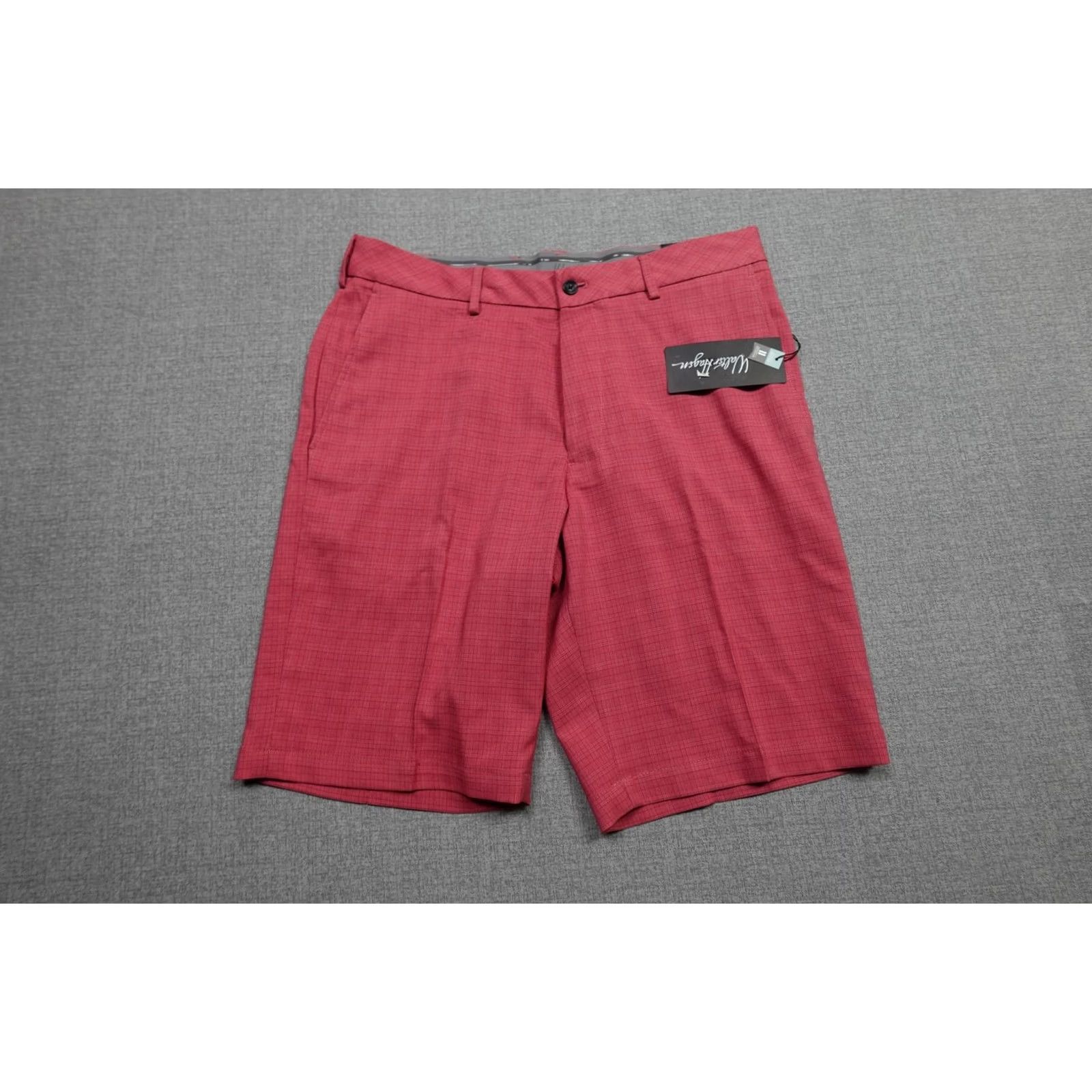 Vintage Walter Hagen Perfect 11 Shorts Mens 35 Pink Plaid Chino Golf 10 Inseam Stretch Size US 35 - 4 Thumbnail