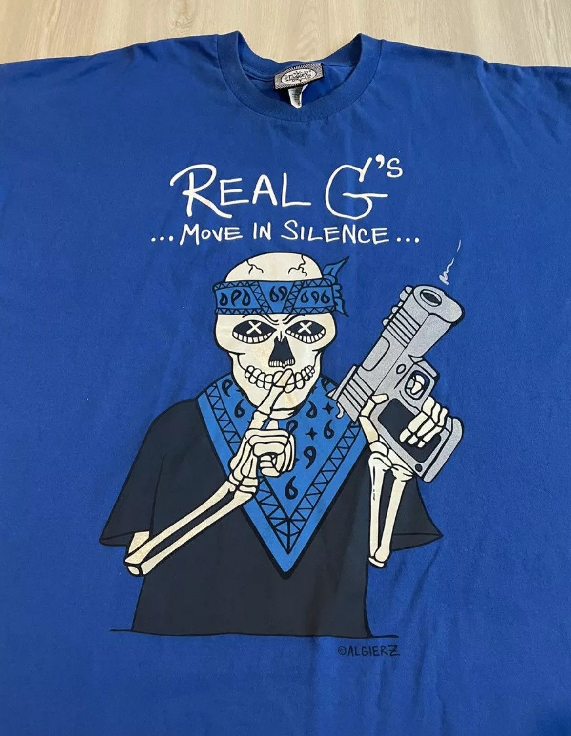 Rap Tees × Vintage Vintage Y2K Algierz Raptee Real G’s Move in Silence mens 5XL Size US XXL / EU 58 / 5 - 2 Thumbnail