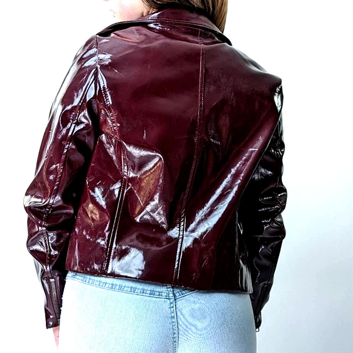 Vintage Bagatelle Heritage Shiny Maroon Double Breast Bomber Jacket Size S / US 4 / IT 40 - 5 Thumbnail