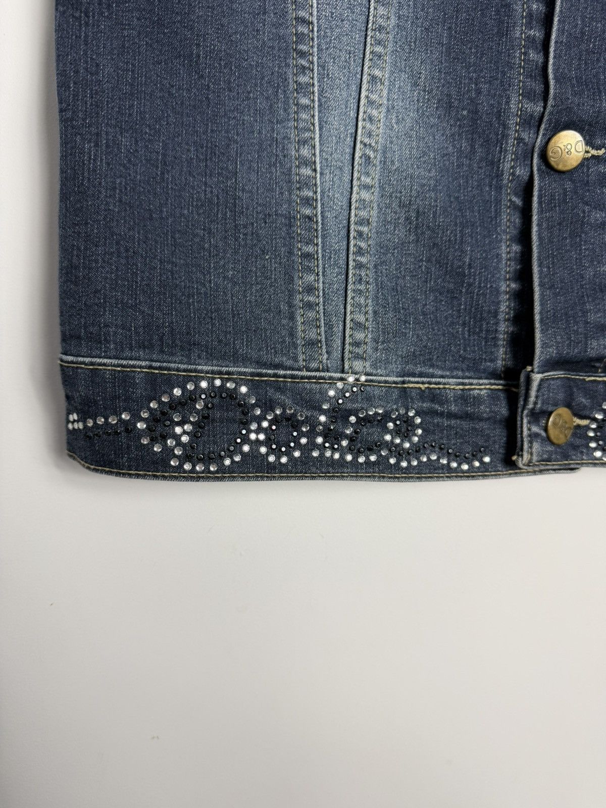 Dolce & Gabbana Dolce & Gabbana Vintage 90's Diamond Sleeveless Denim Jacket Size S / US 4 / IT 40 - 3 Thumbnail