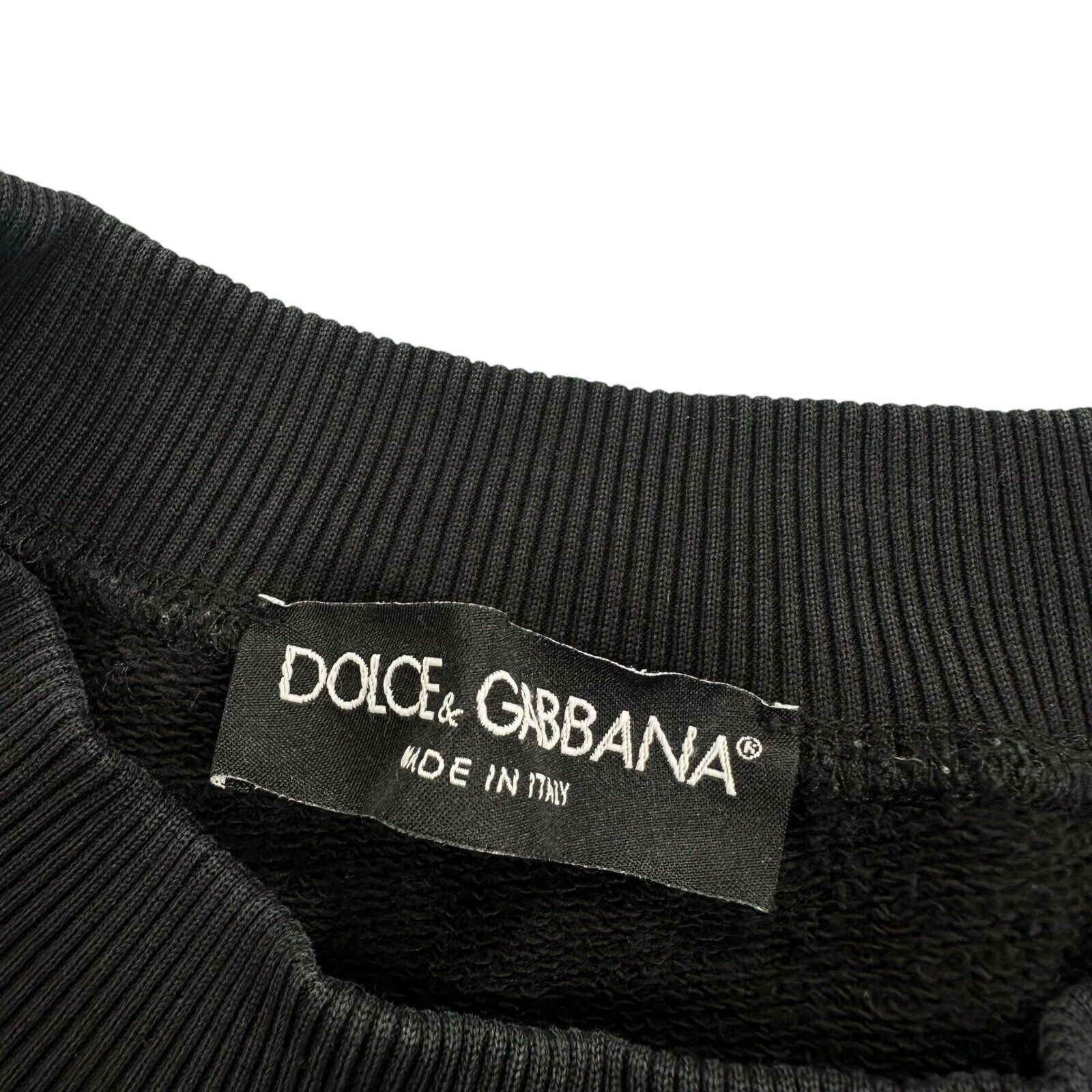 Dolce & Gabbana Dolce & Gabbana Size L Sweatshirt Black on Black Tape Logo Size US L / EU 52-54 / 3 - 3 Thumbnail
