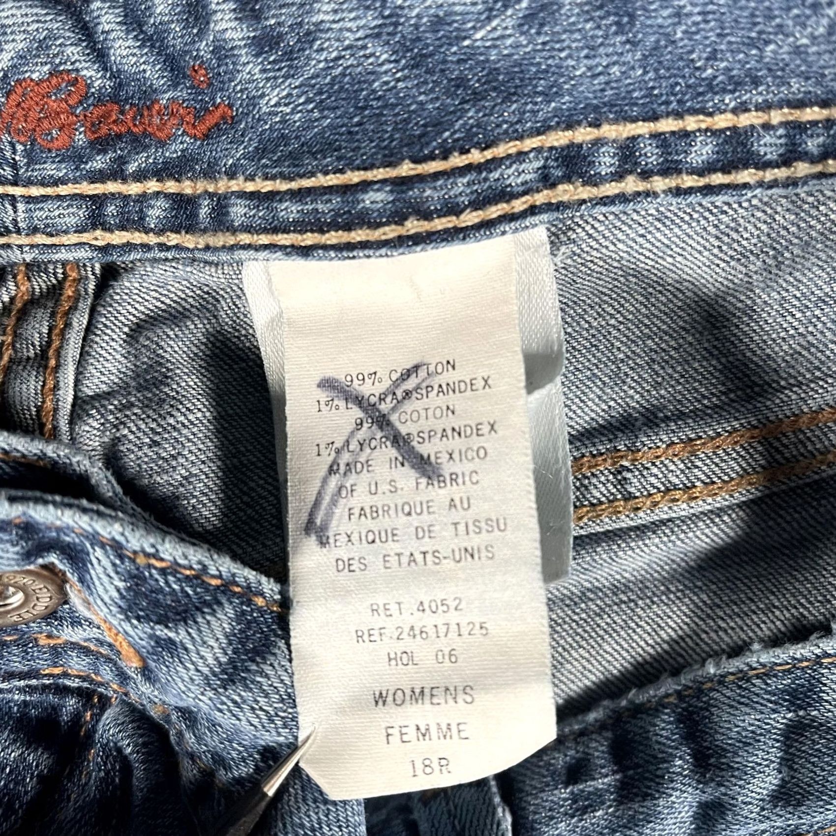 Eddie Bauer Eddie Bauer Jeans Womens 18R Blue Stretch Denim Medium Wash 5-Pocket Classic Straight Regular Rise Mid 30.5 In Inseam Size 40" / US 18 - 7 Thumbnail