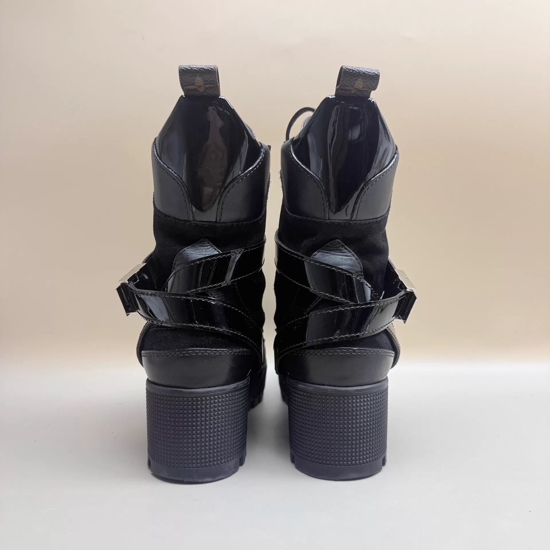 Louis Vuitton LV Women's Black Brown Monogram Short Boots EU36.5 99New Size US 6 / IT 36 - 3 Thumbnail