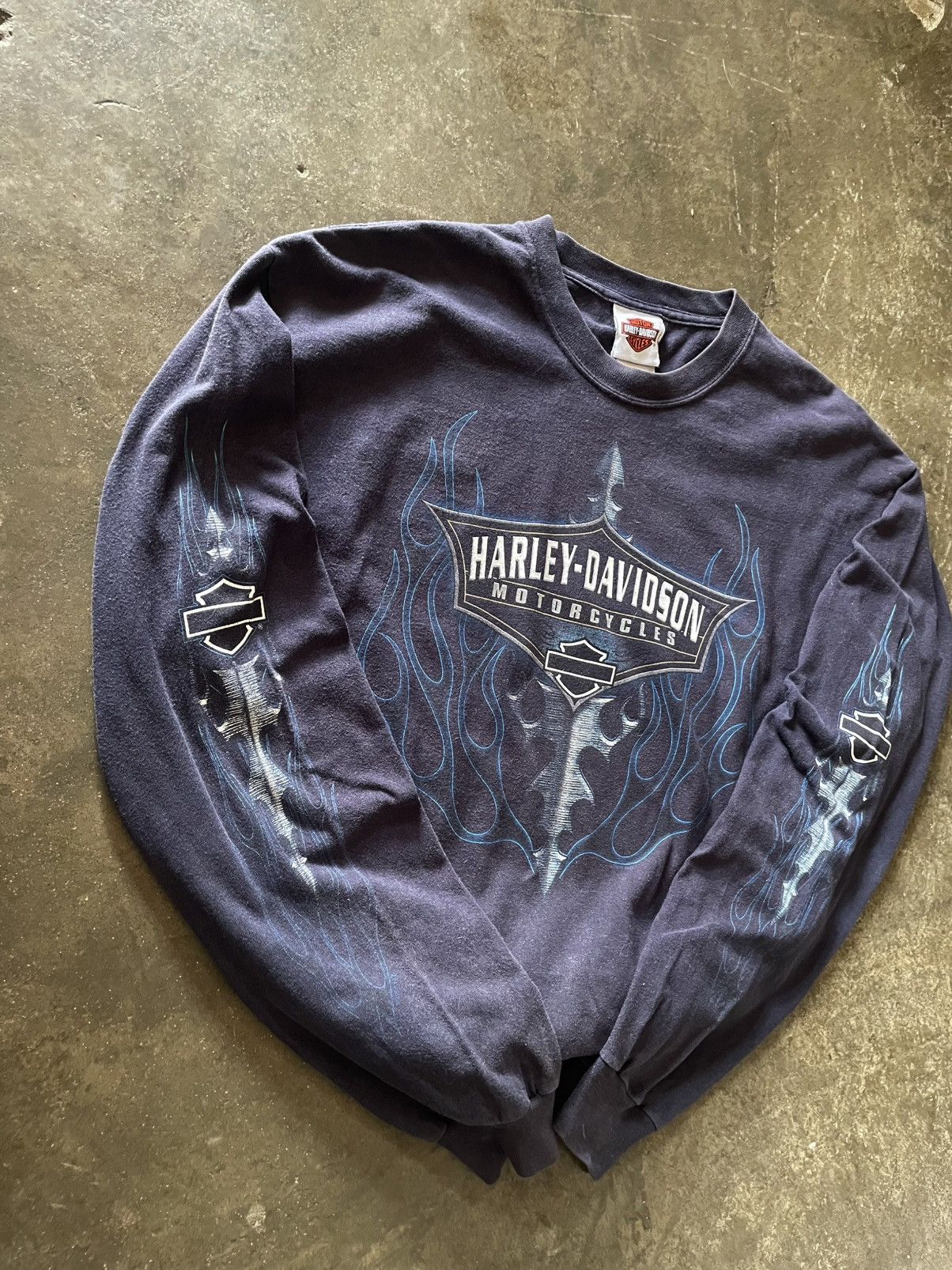 Harley Davidson Harley davidson blue flames Size US L / EU 52-54 / 3 - 2 Thumbnail