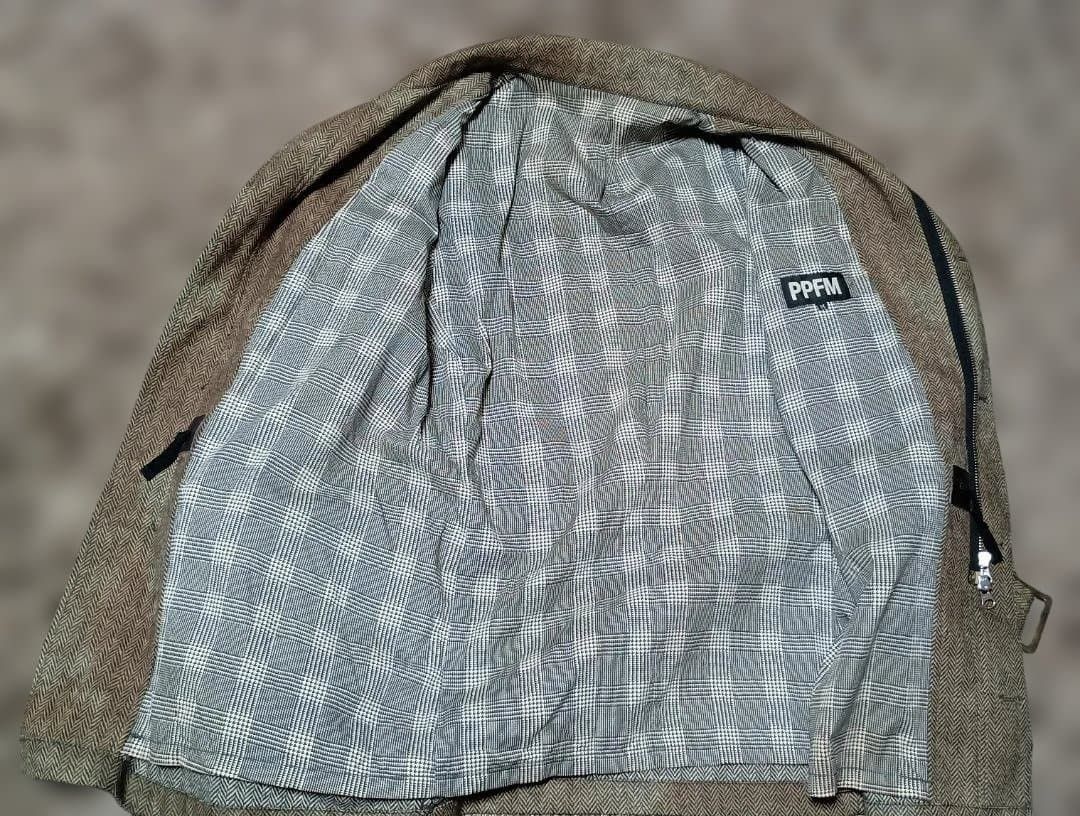 Japanese Brand PPFM Herringbone Utility Jacket with Zip Chest Pockets Size US M / EU 48-50 / 2 - 4 Thumbnail
