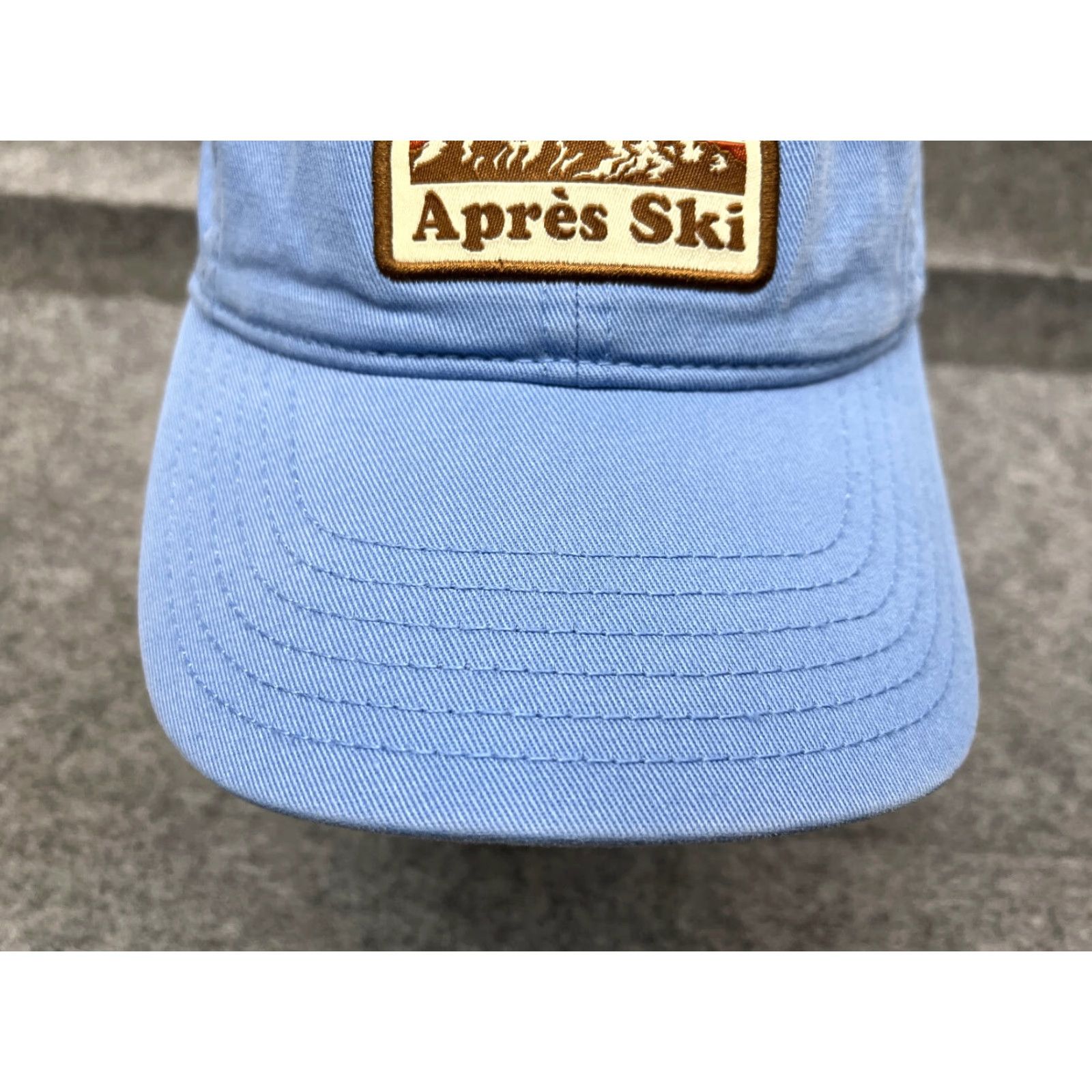 Vintage Après Ski After Skiing Hat Cap Strap Back Adult One Size Light Blue 100% Cotton Size ONE SIZE - 3 Thumbnail
