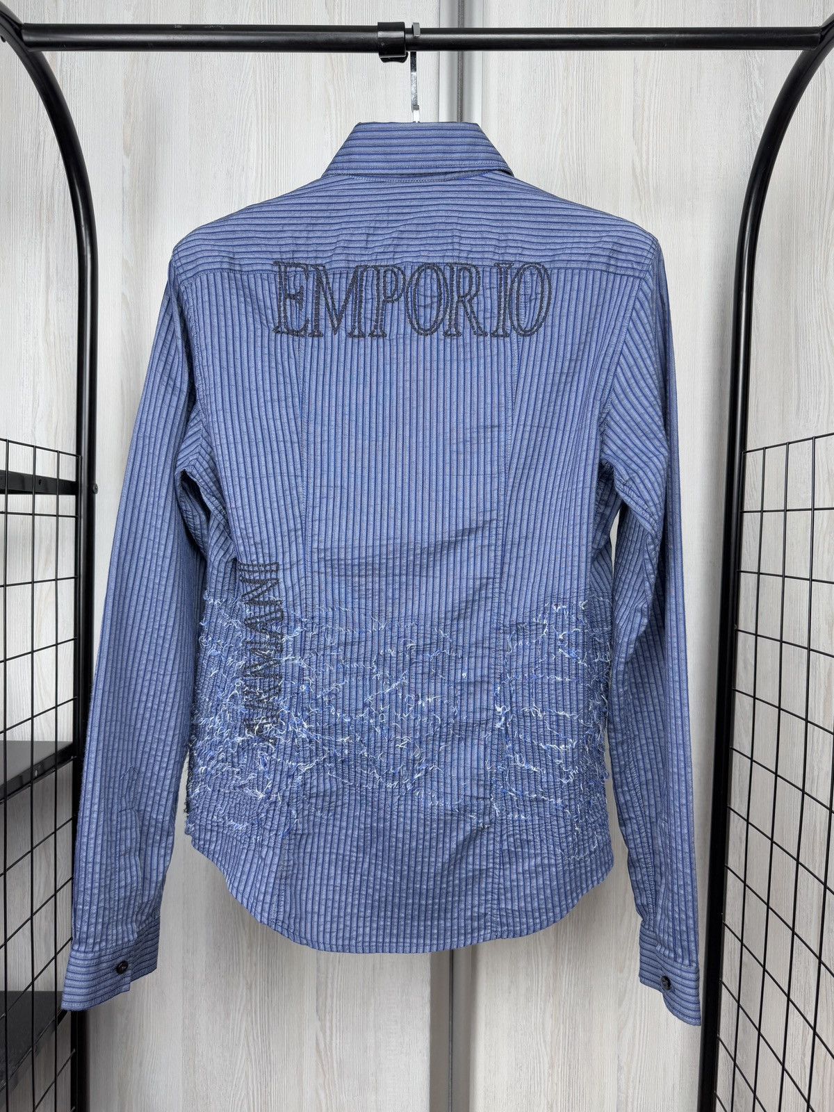 Emporio Armani Emporio Armani vintage archive embroidery logo striped shirt Size US M / EU 48-50 / 2 - 3 Thumbnail